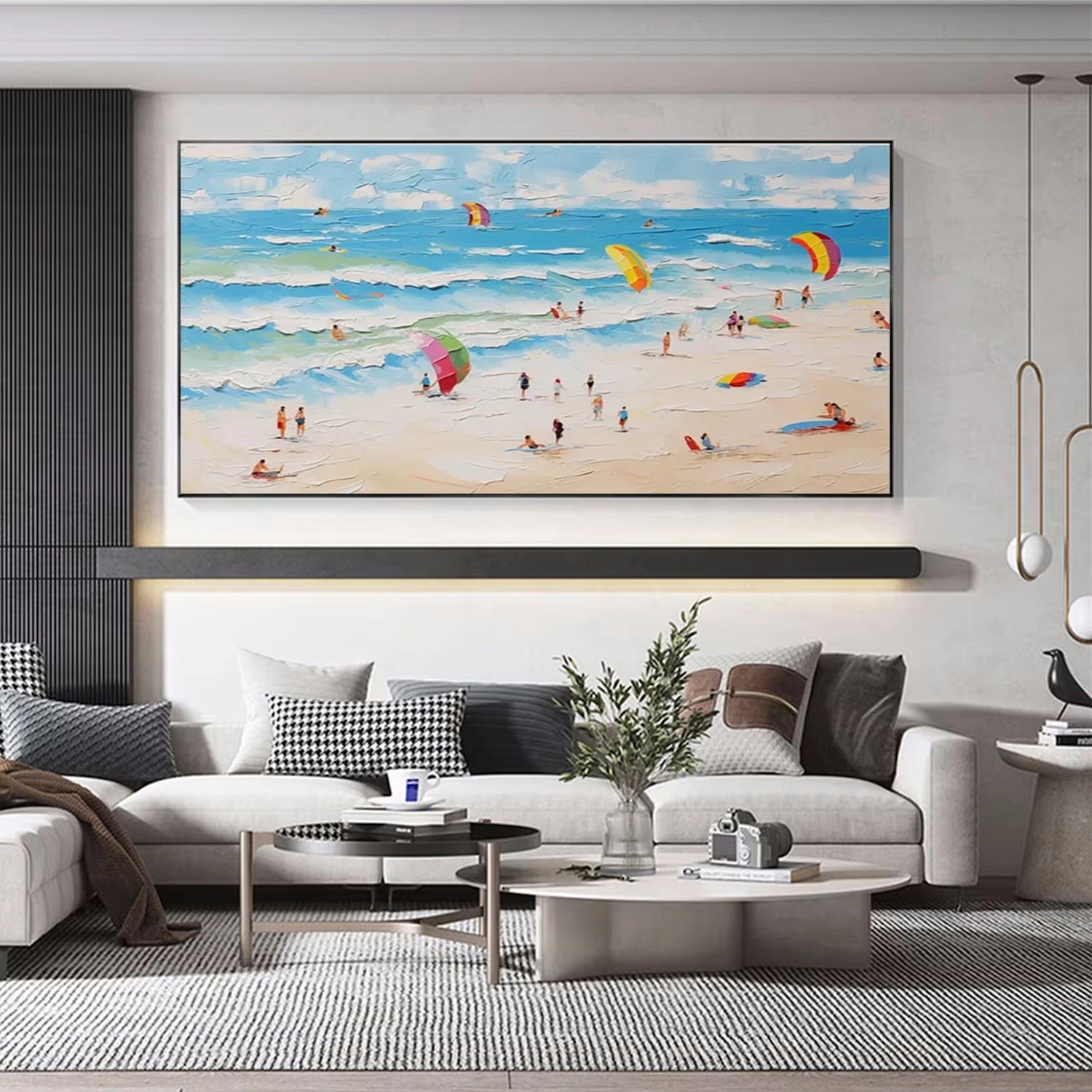 Ocean And Sky Abstract Textured Wall Art #OS059