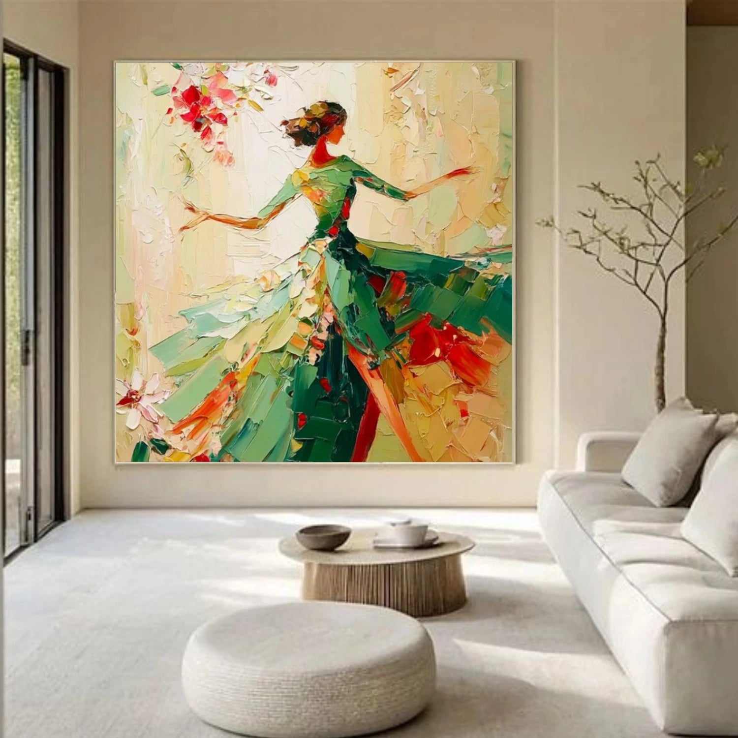 Abstract People Textured Canvas #AE056