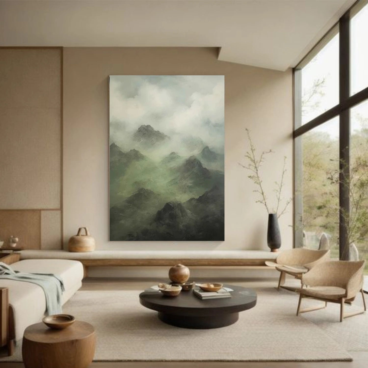 Minimalist Mountain Textured Canvas Art #MO047