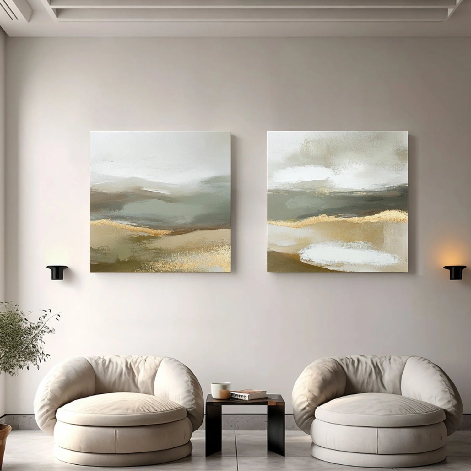 Abstract Canvas Wall Art Set of 2 #AP324