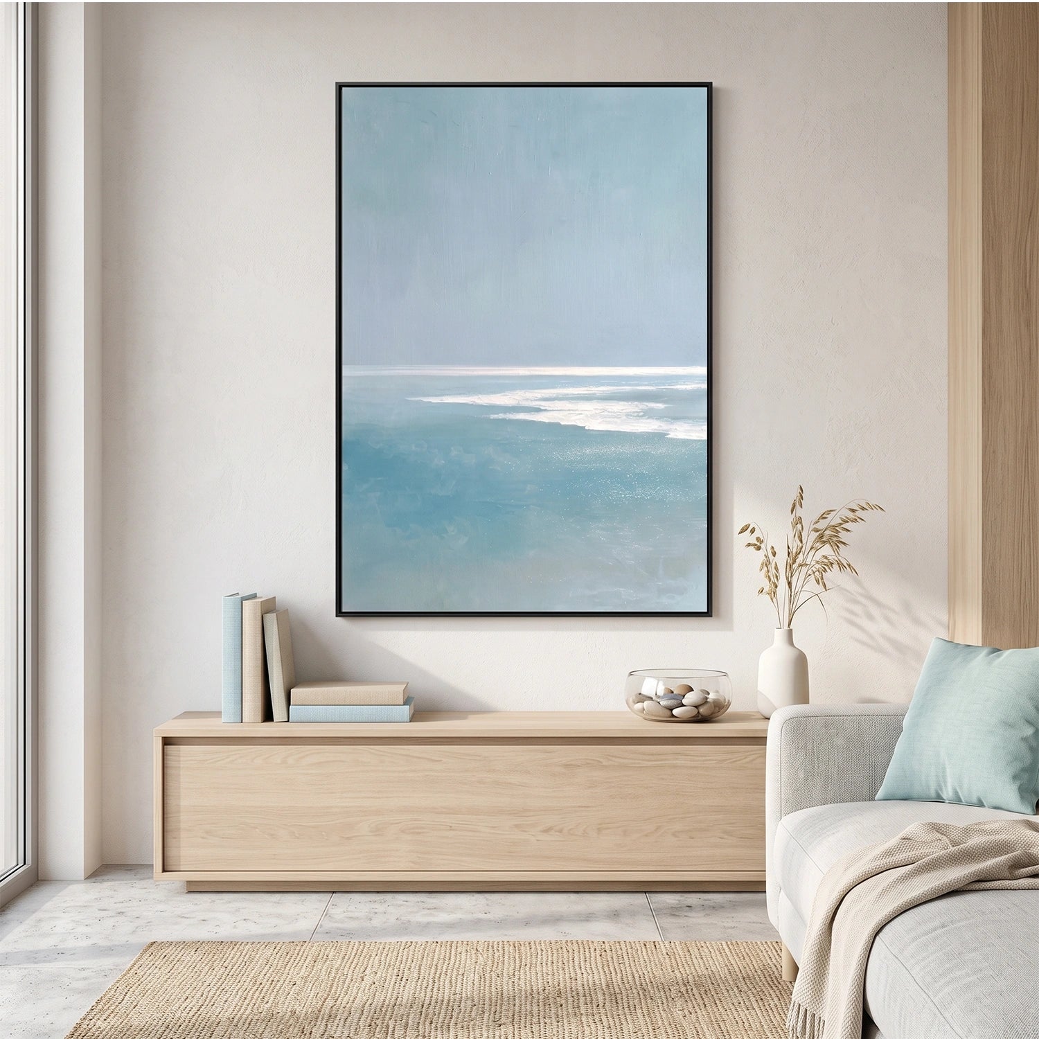 Blue Ocean And Sky Abstract Wall Art #OS166