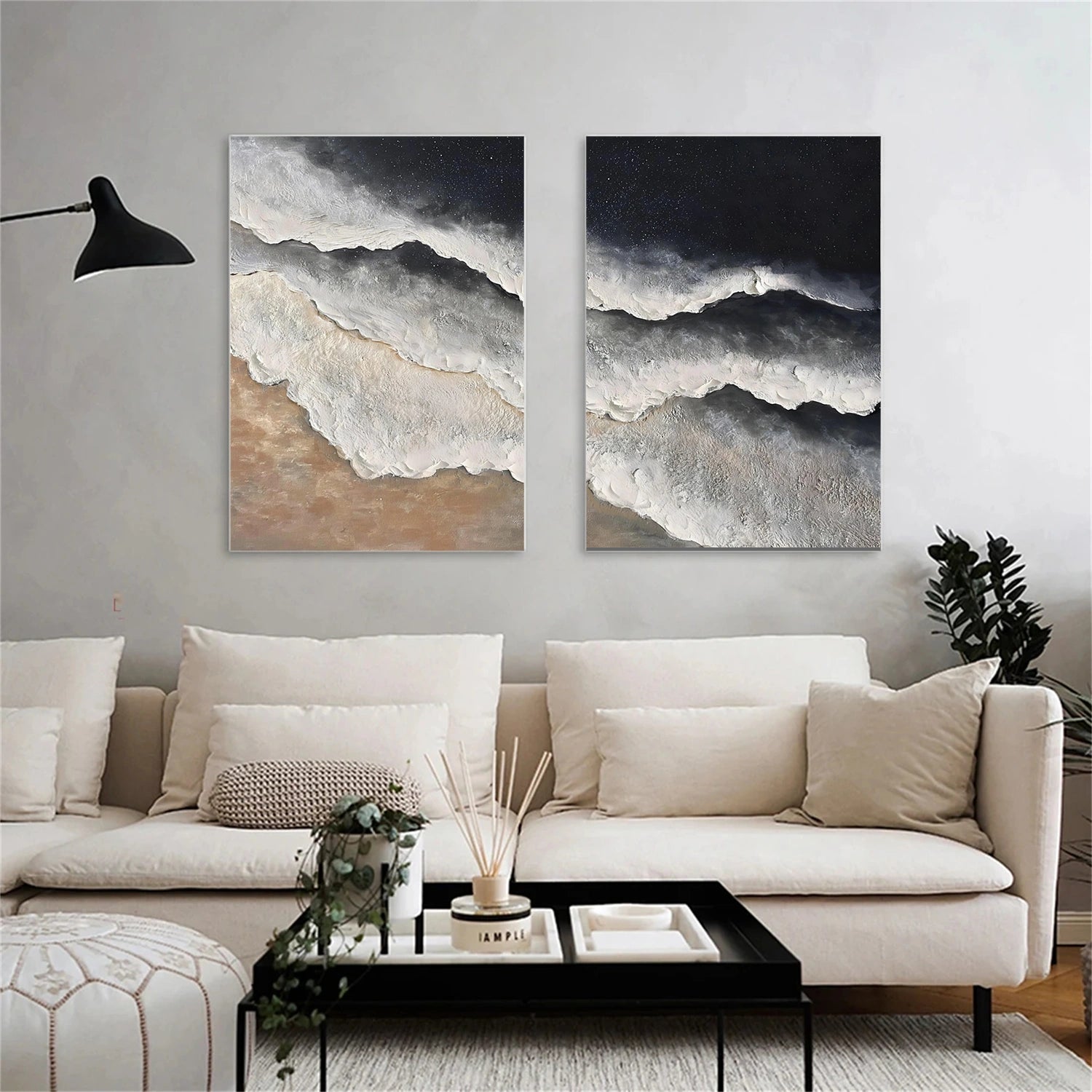 Ocean Abstract Textured Wall Art Set of 2 #OP060
