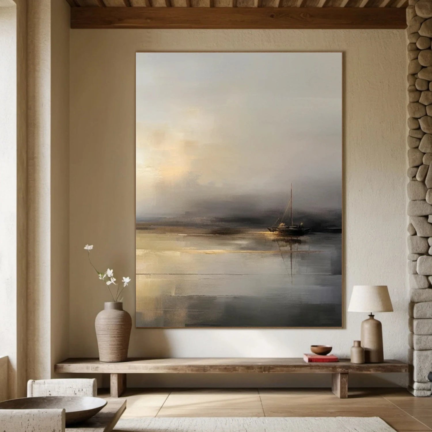 Ocean And Sky Abstract Wall Art #OS080
