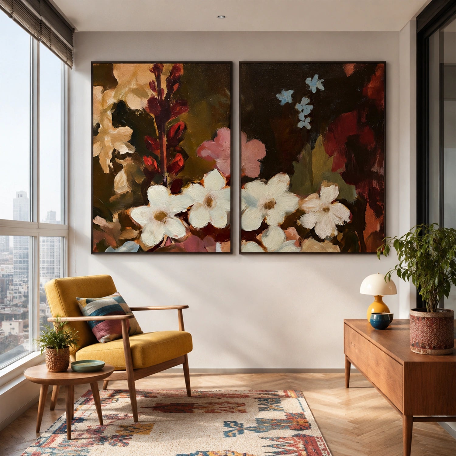 Flower Abstract Wall Art Set of 2 #FP204