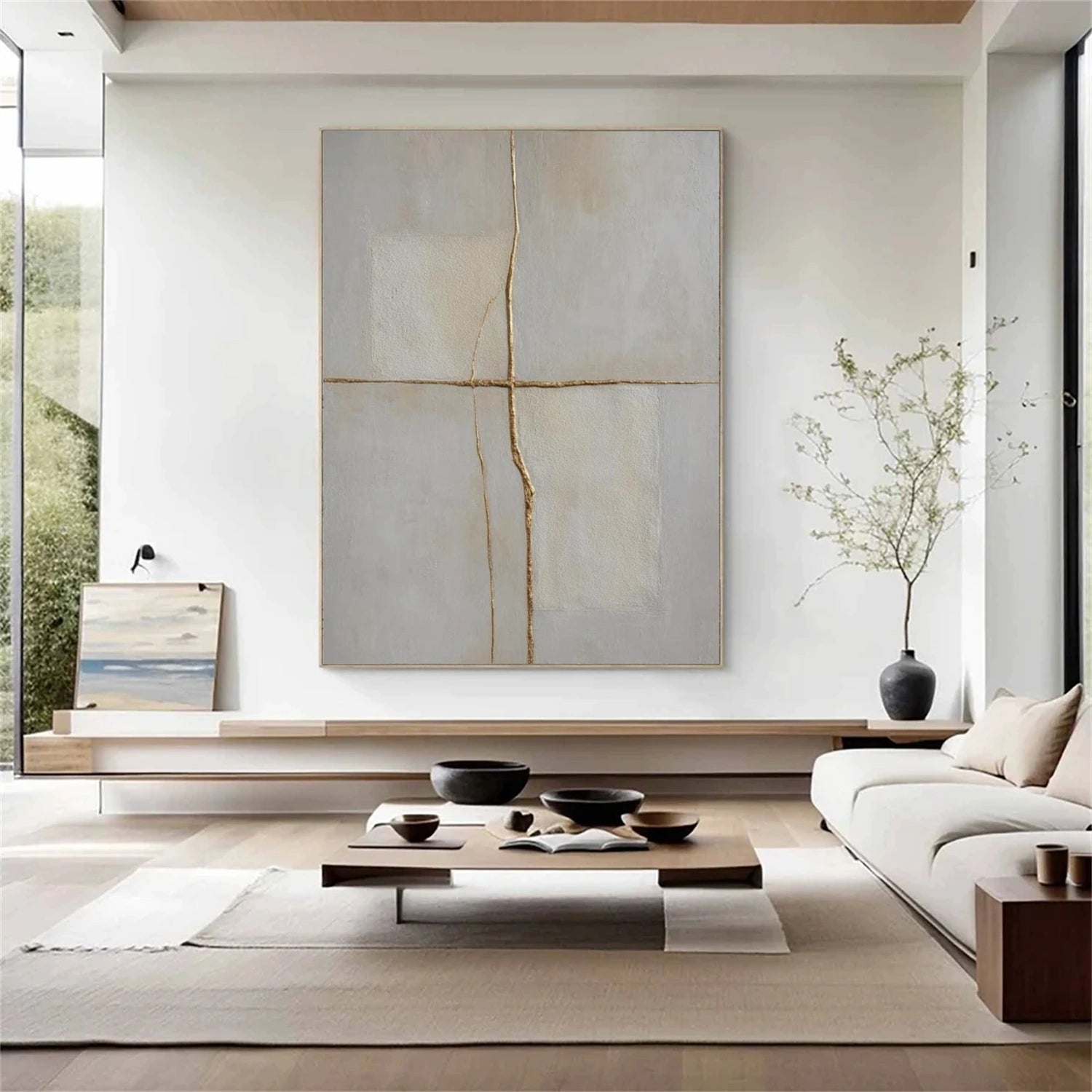 Gray Minimalist Textured Canvas Art #MT193