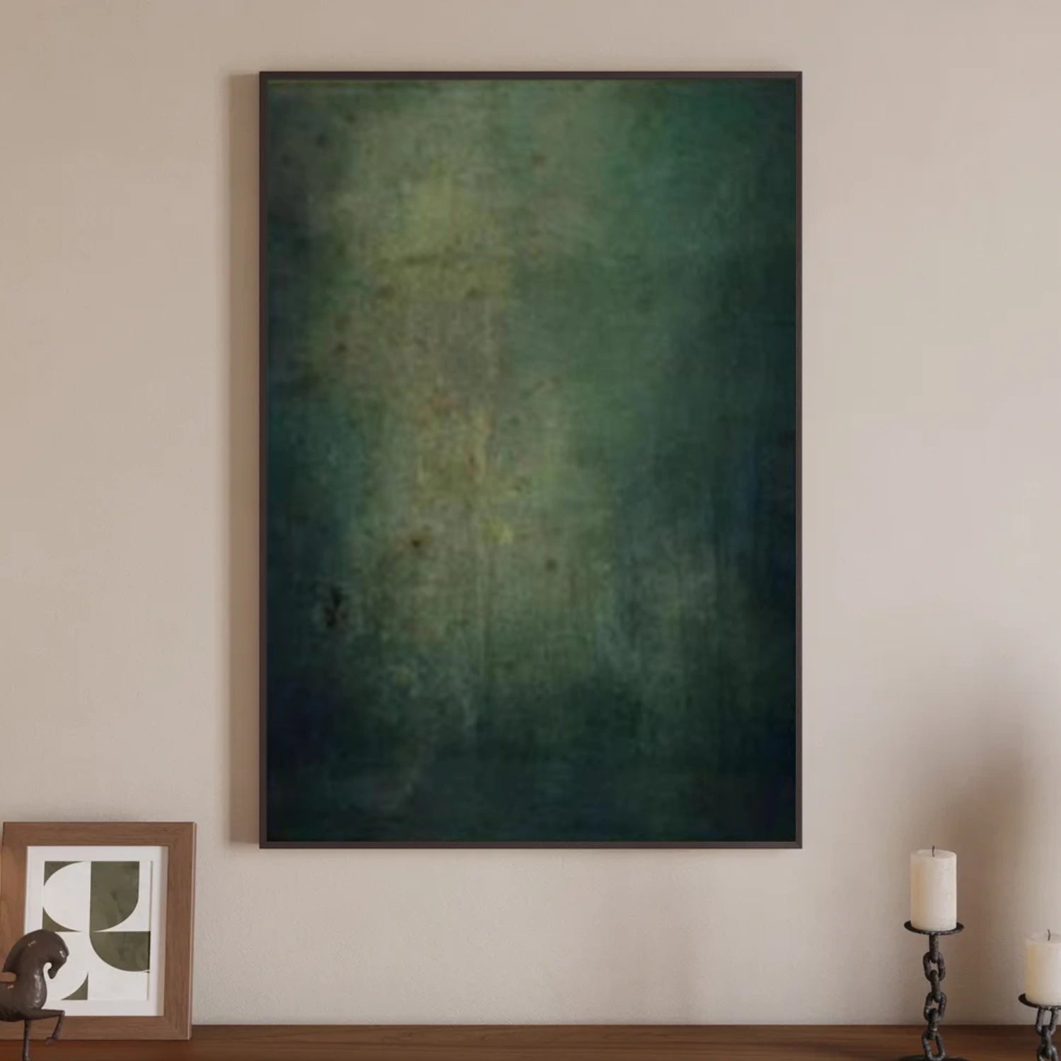 Green Abstract Canvas Wall Art #AP358