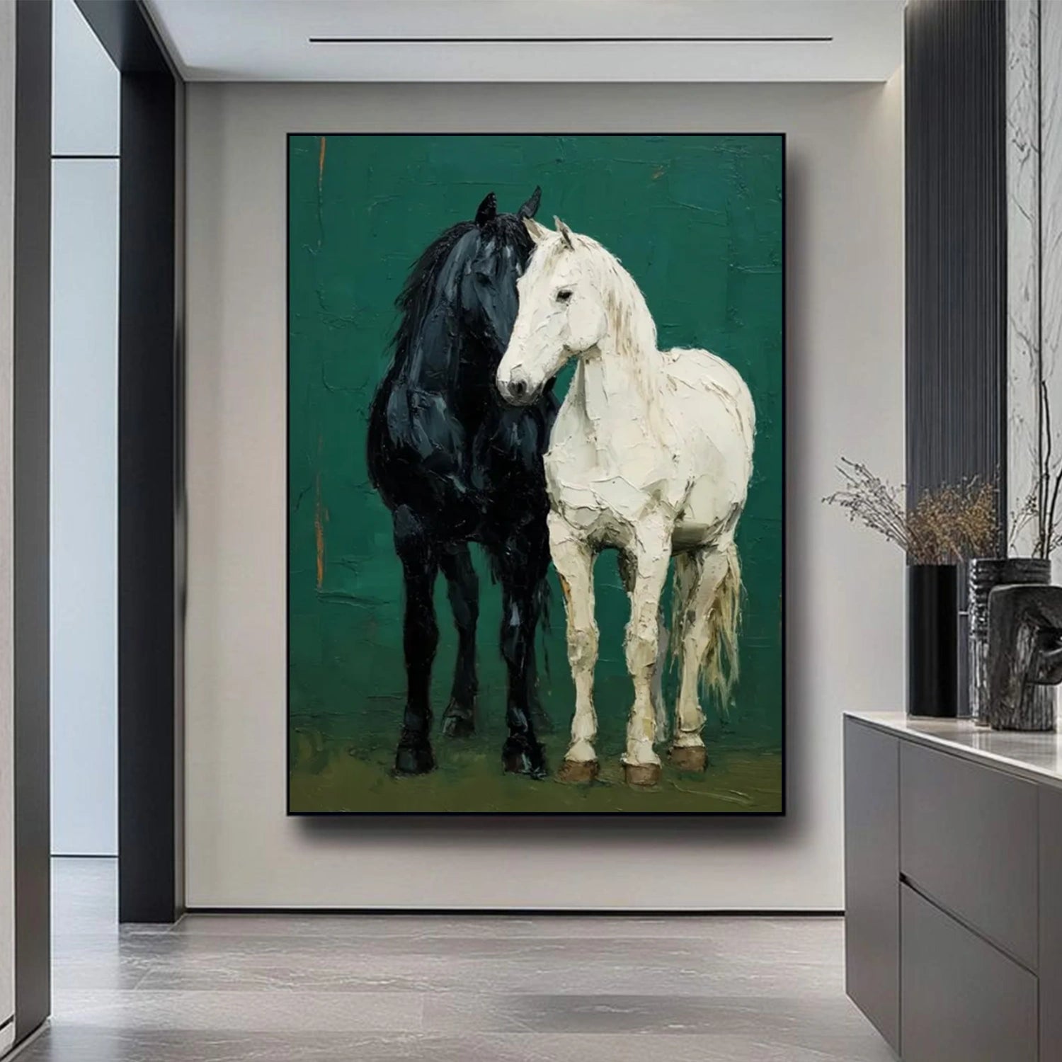Abstract Animal Horse Textured Wall Art #AC100