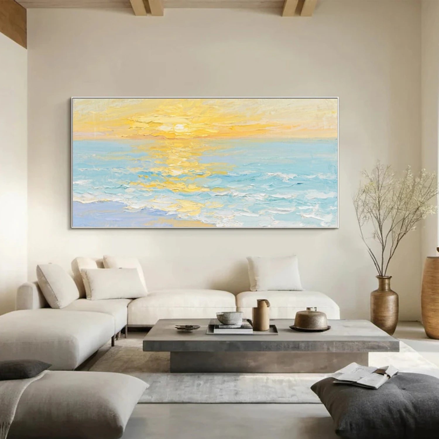 Ocean And Sky Abstract Textured Wall Art #OS129