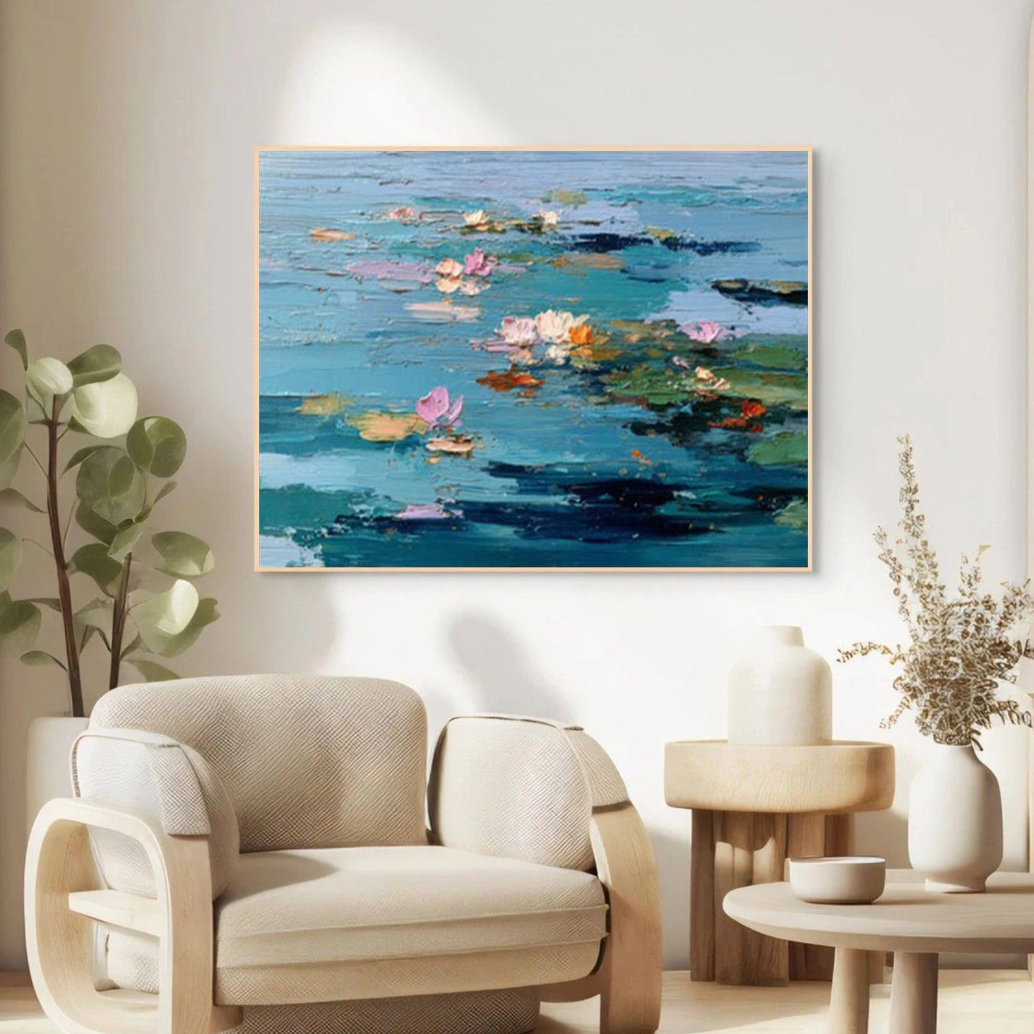 Flower And Tree Textured Painting Canvas #FT010