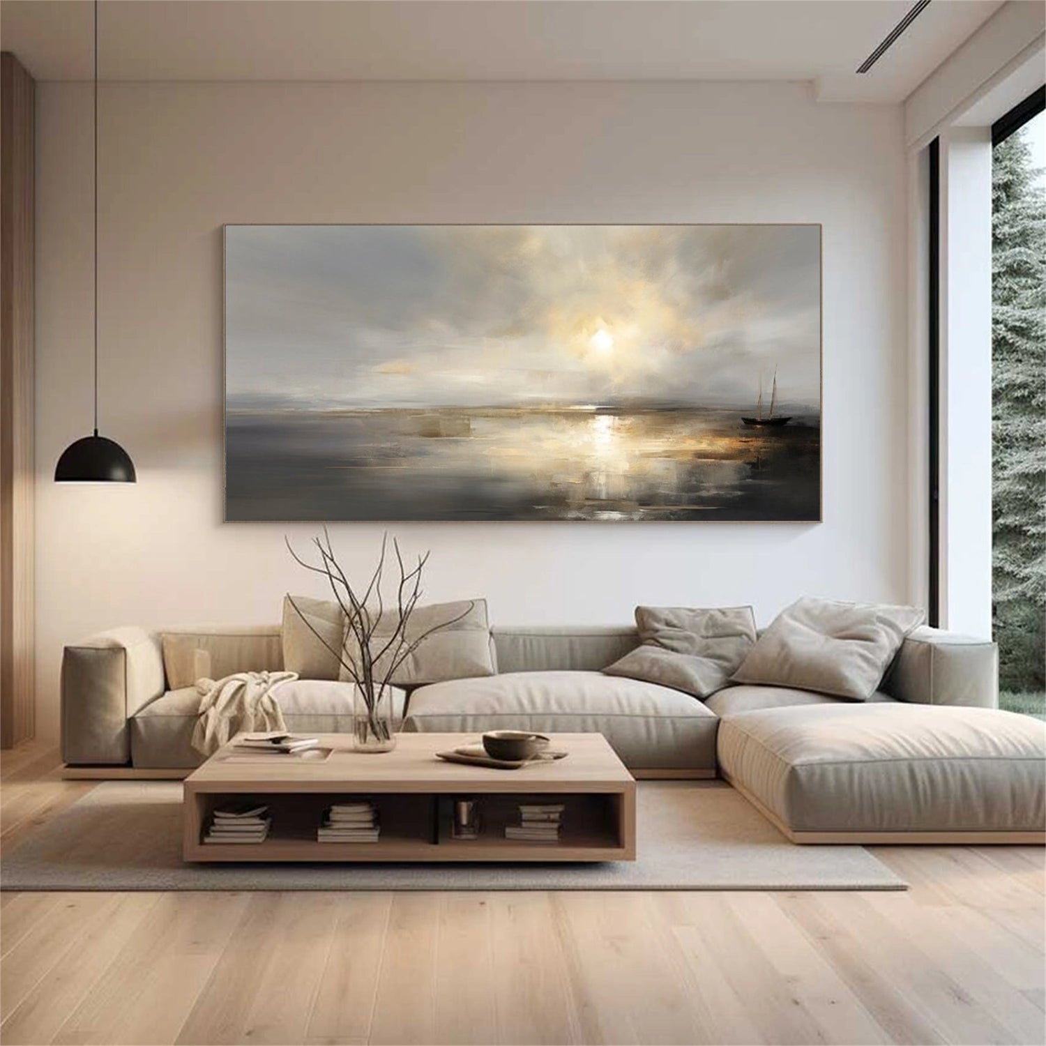 Ocean And Sky Abstract Wall Art #OS082