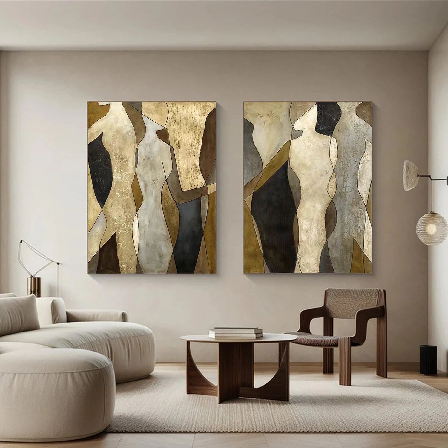 Abstract People Canvas Art Set of 2 #AE029