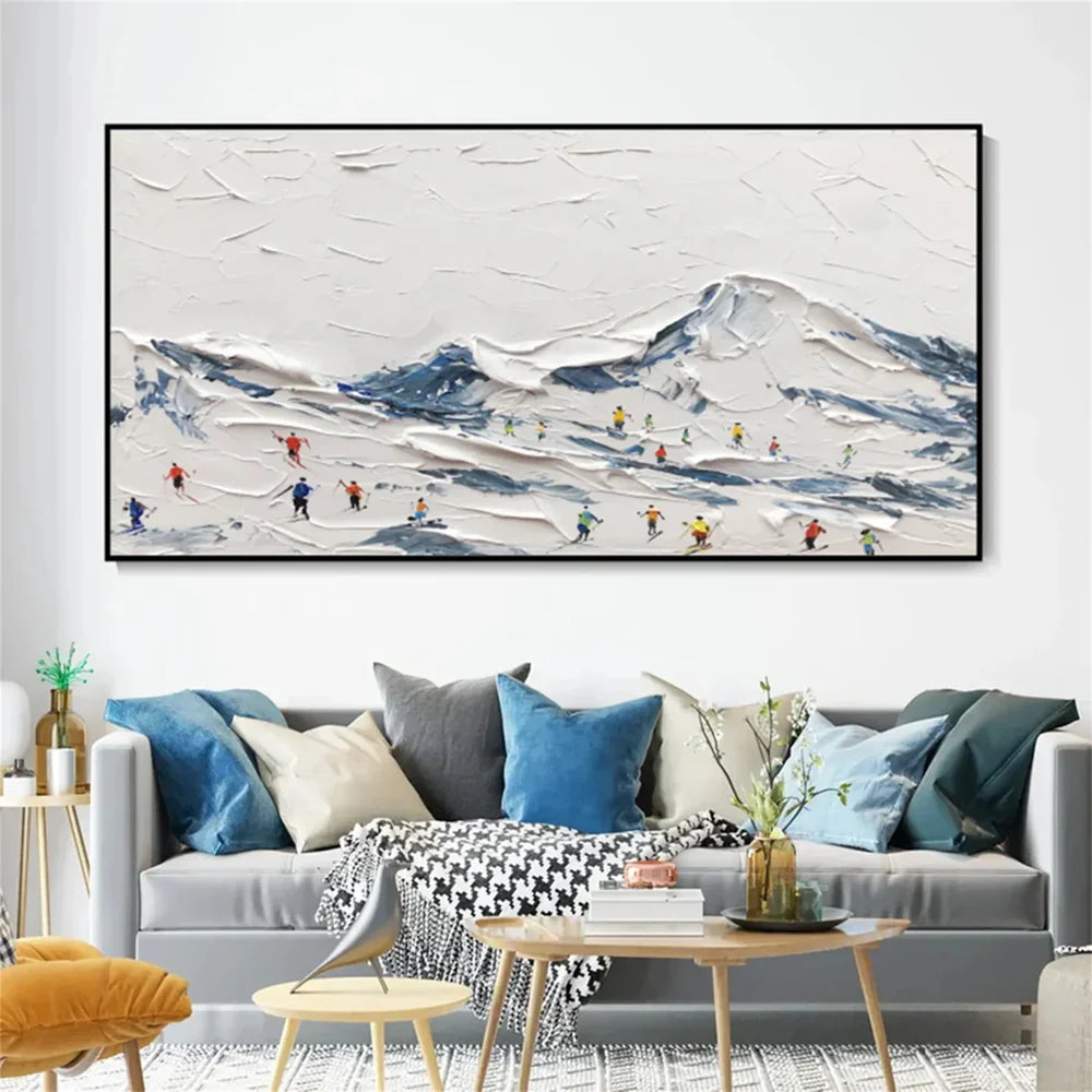 Skiing Sports Textured Painting Canvas #MS002