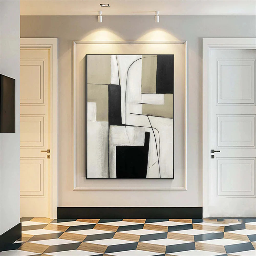 White and Black Minimalist Canvas #MT112