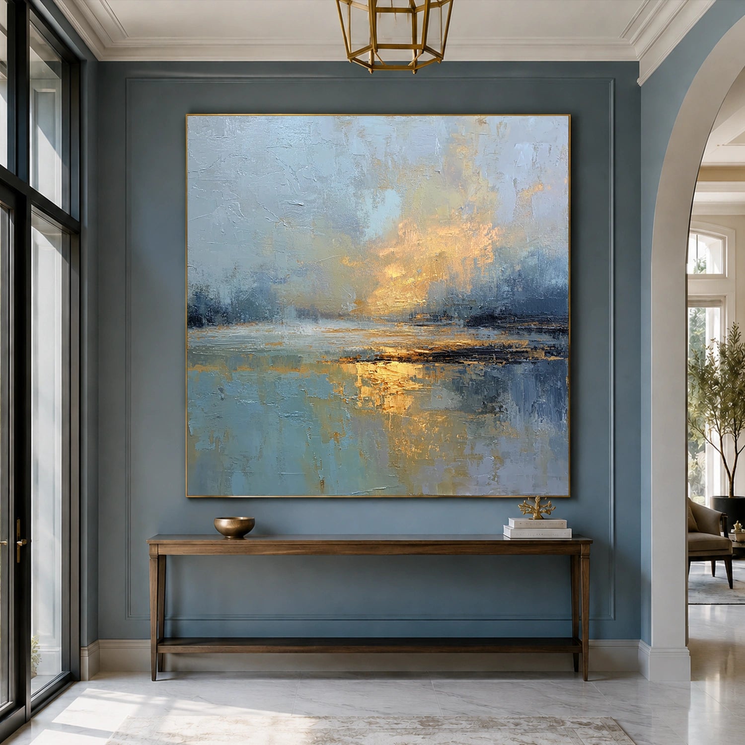 Ocean And Sky Abstract Textured Wall Art #OS172
