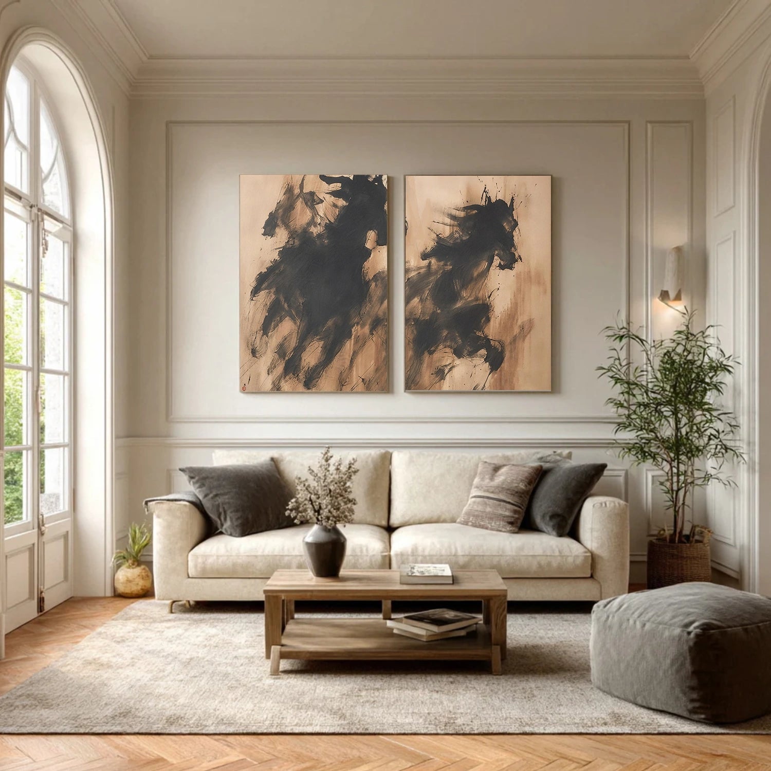 Abstract Animal Horse Wall Art Set of 2 #AC085