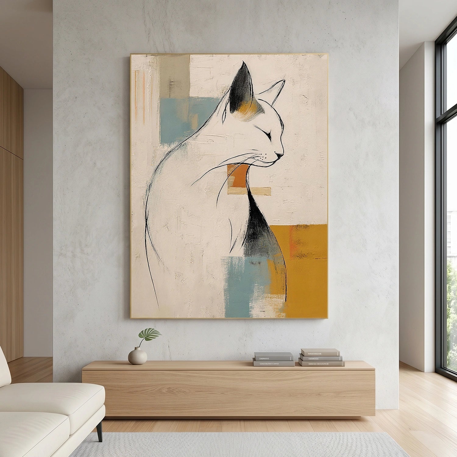 Abstract Animal Cat Wall Art #AC136