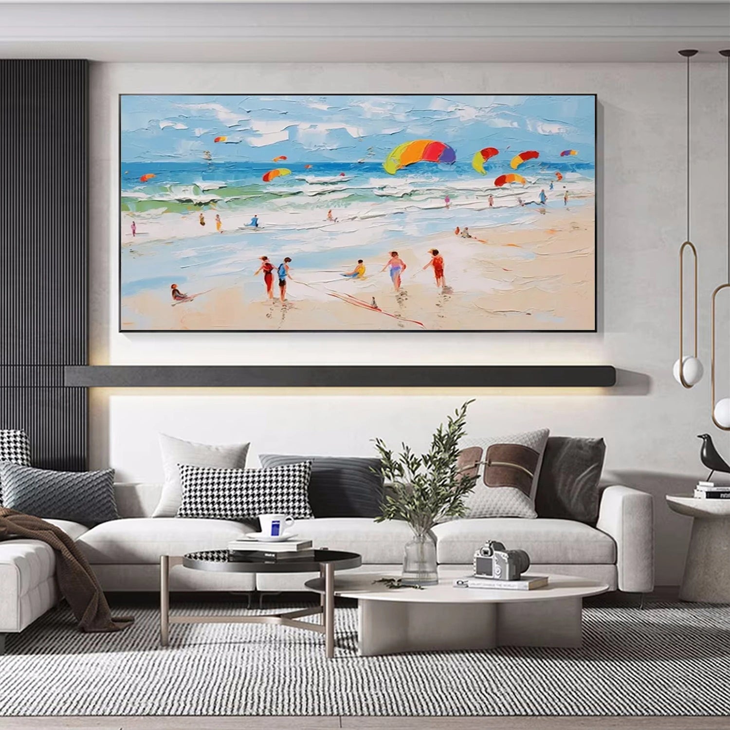 Ocean And Sky Abstract Textured Wall Art #OS060