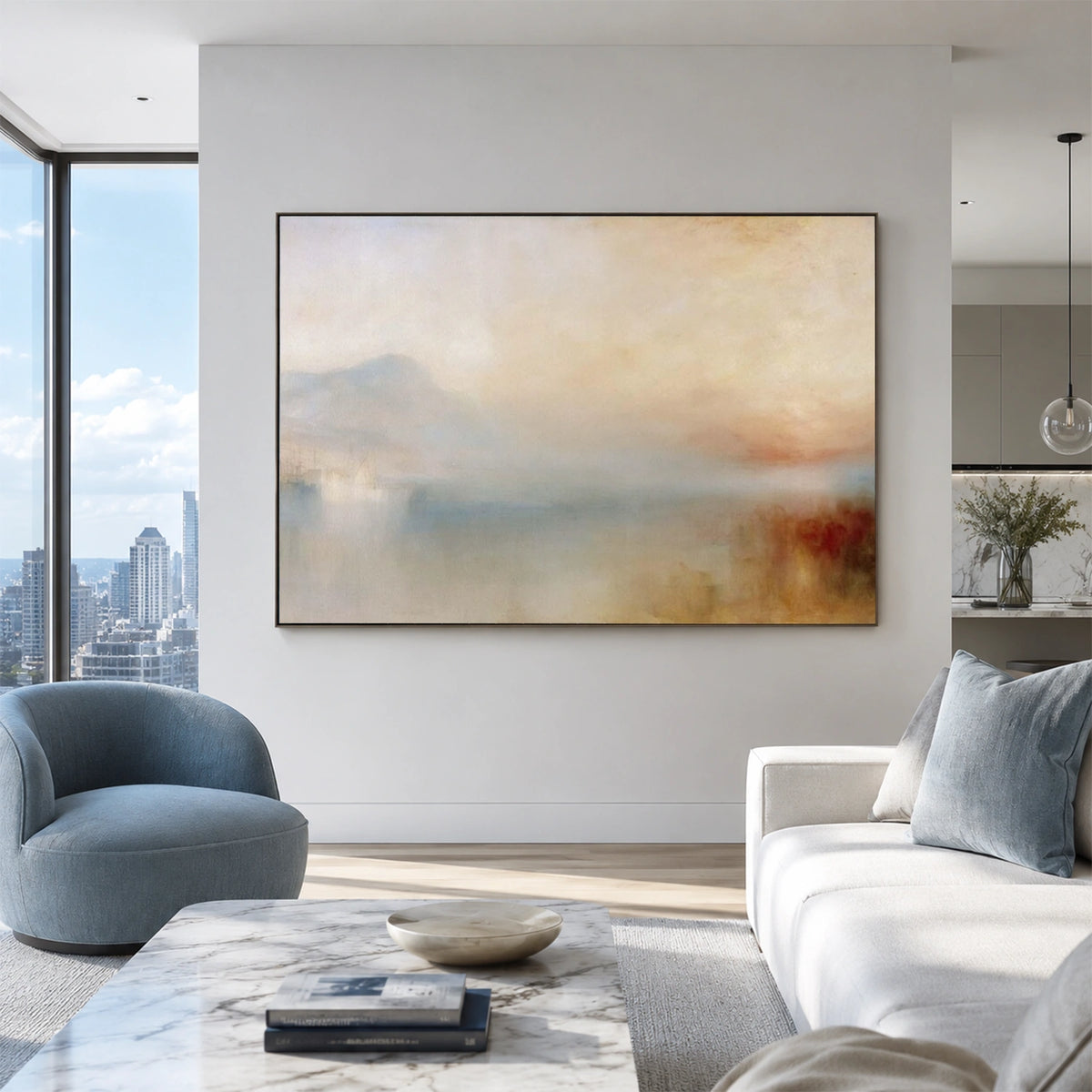 Ocean And Sky Abstract Wall Art #OS246