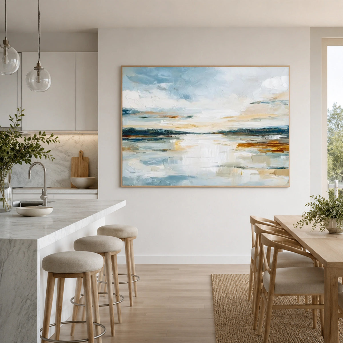 Ocean And Sky Abstract Textured Wall Art #OS248