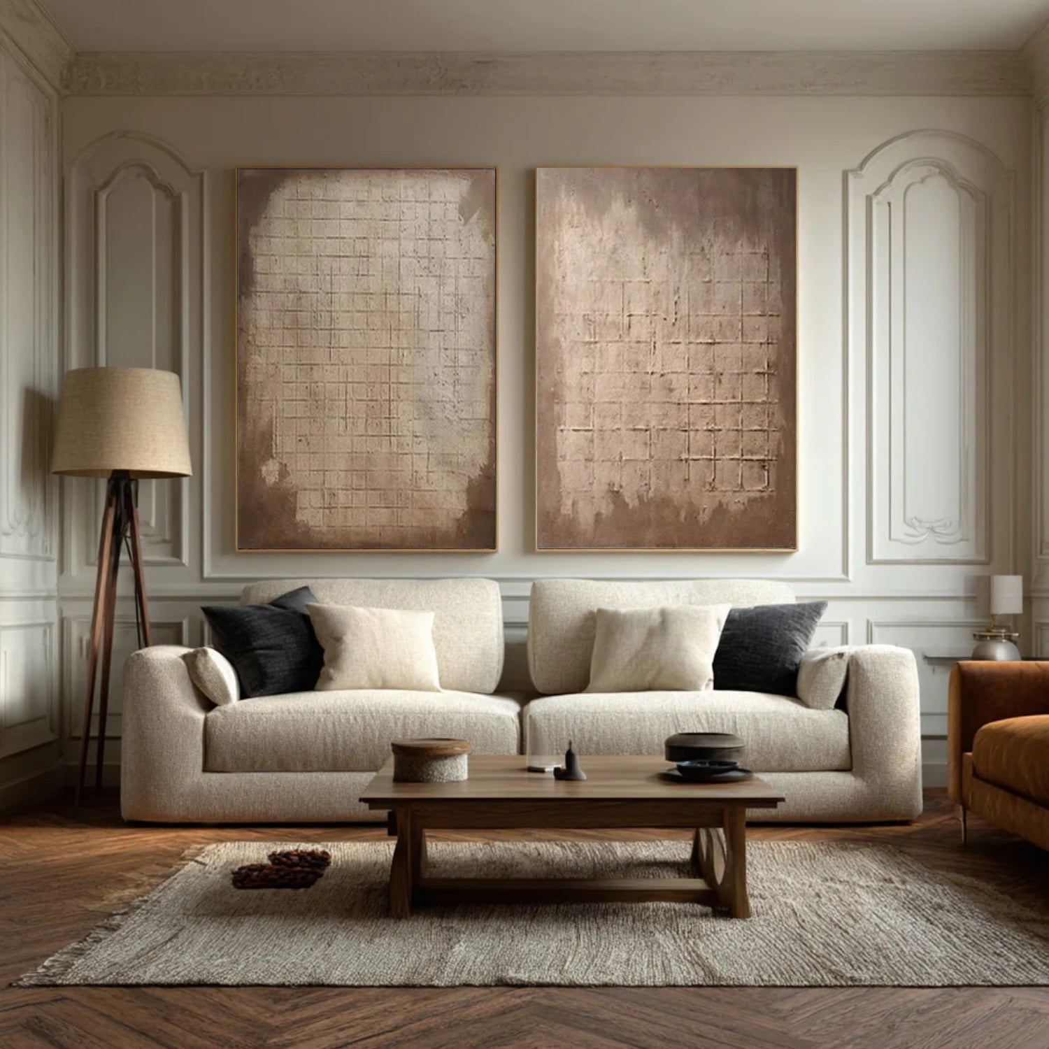 Beige and Brown Wabi Sabi Canvas Art Set of 2 #WS092