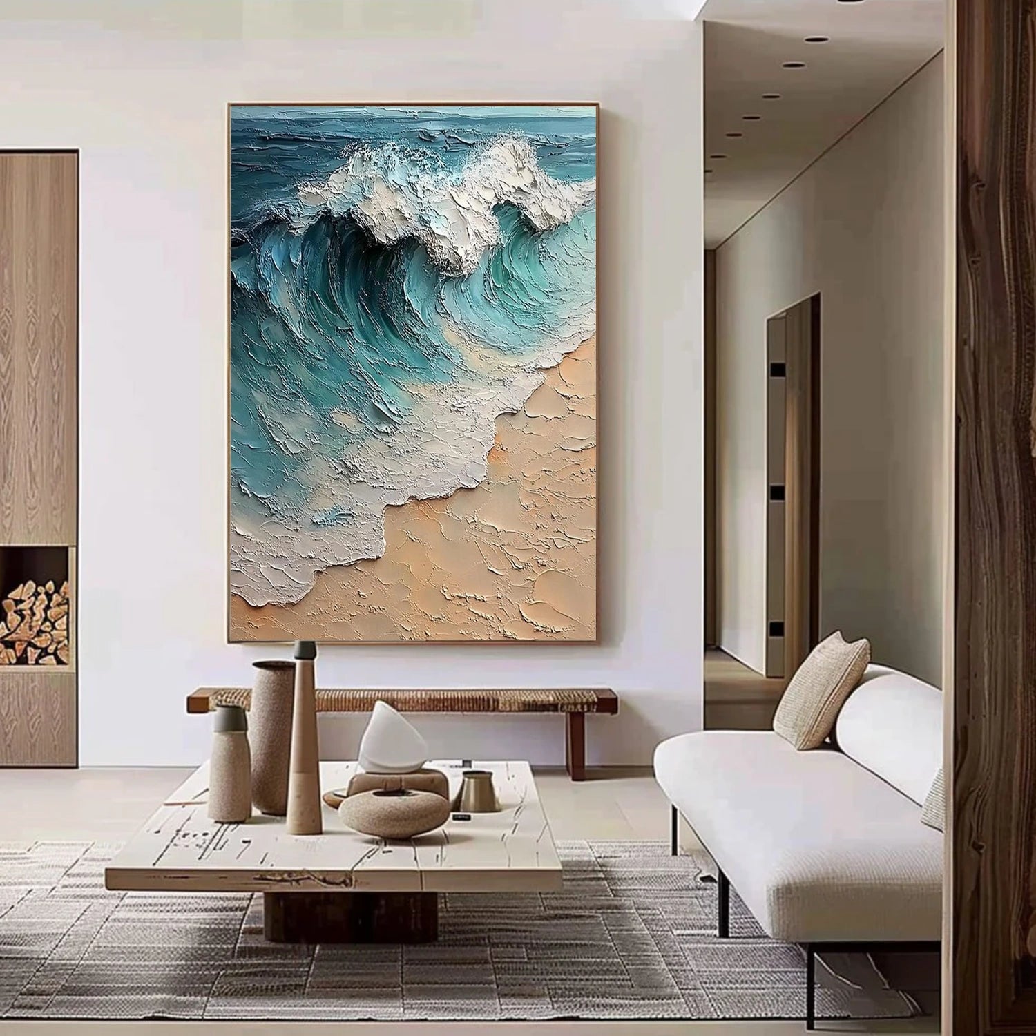 Ocean And Sky Abstract Textured Wall Art #OS108