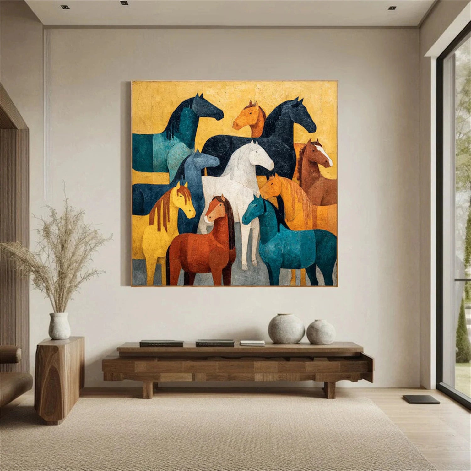 Abstract Animal Horse Wall Art #AC077