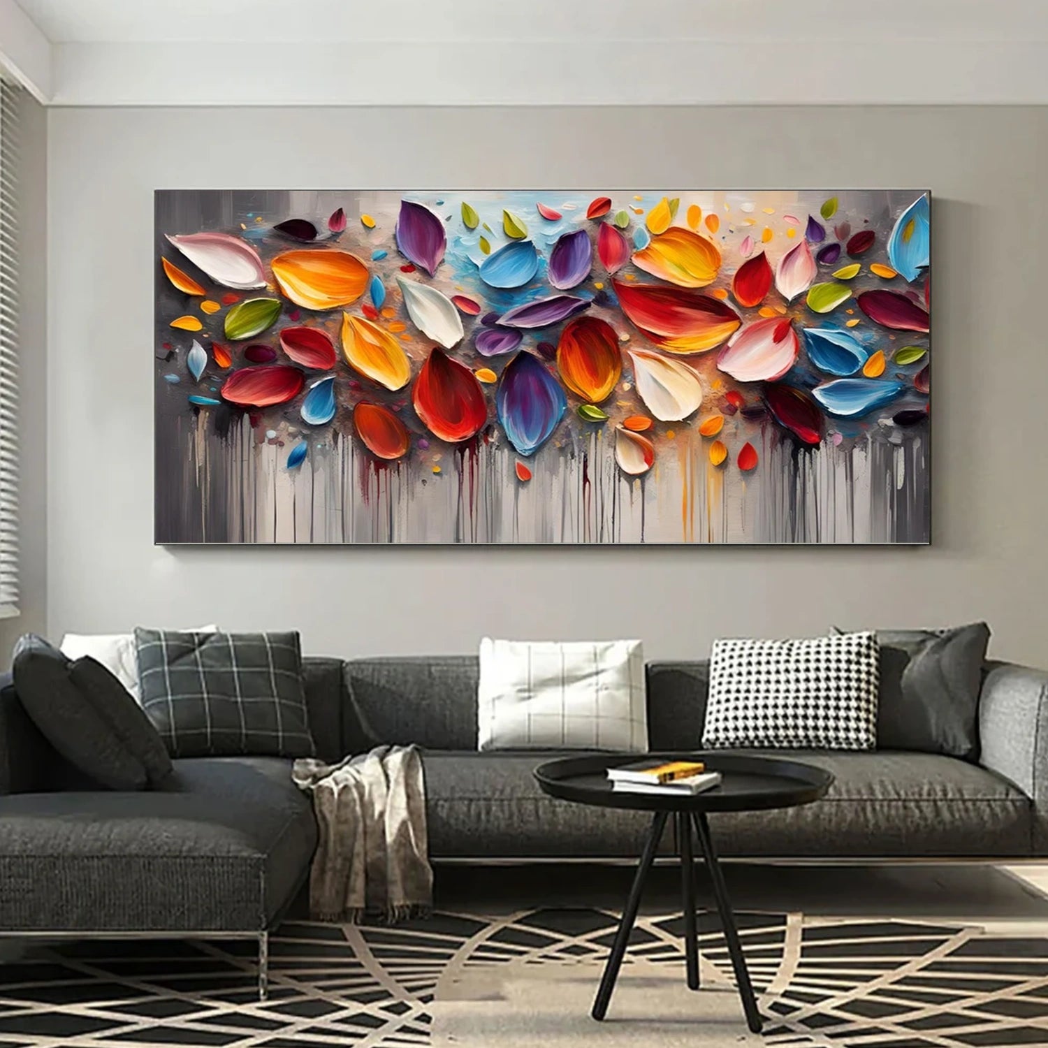 Colorful Flower Abstract Textured Wall Art #FP145