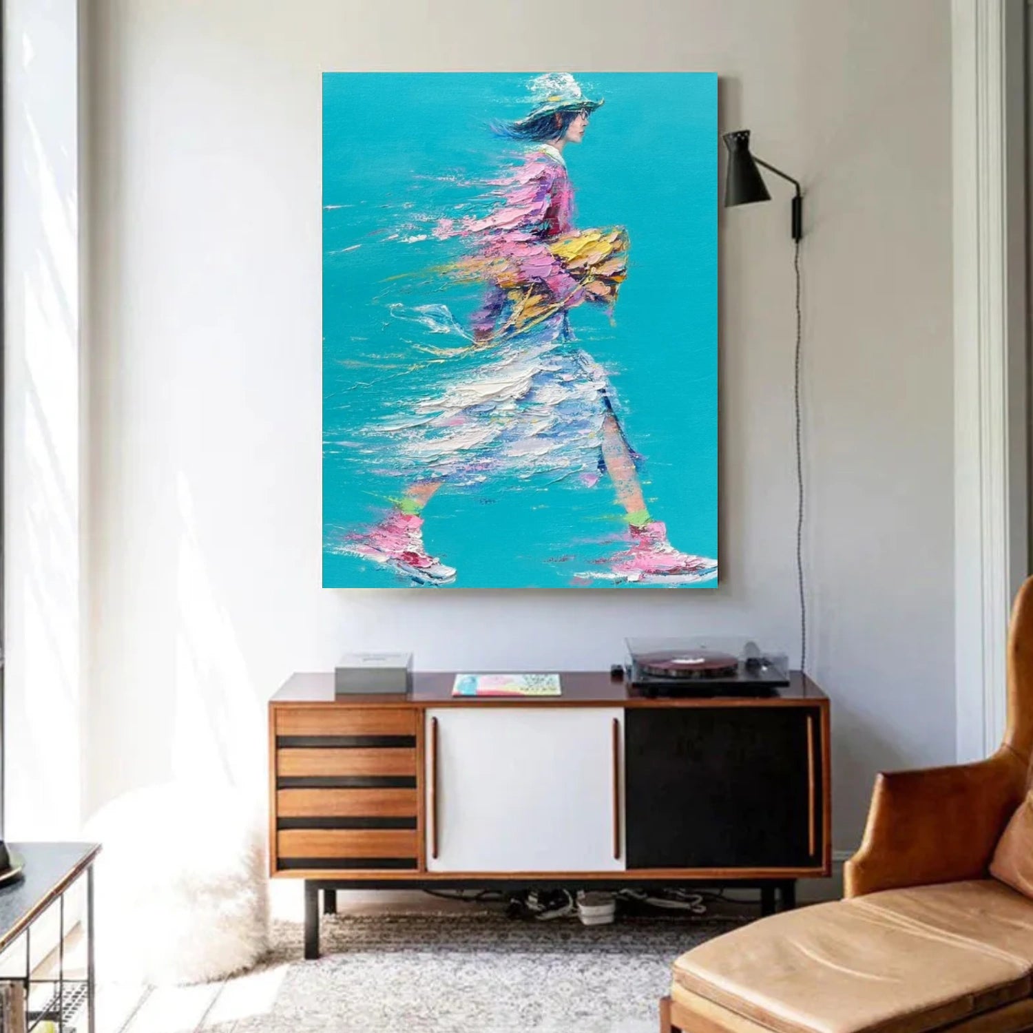 Abstract People Textured Canvas #AE054