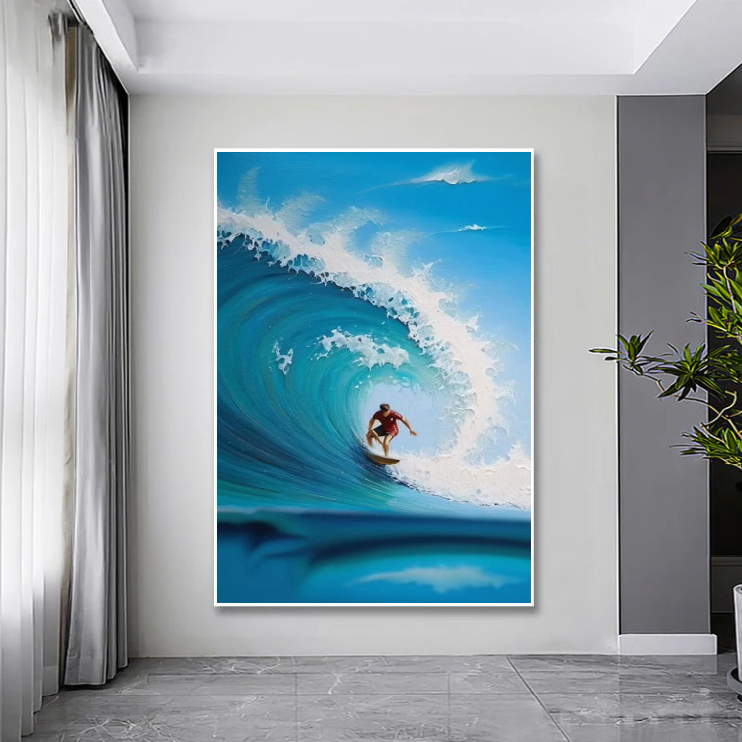 Surfing Sport Textured Wall Art #MS109