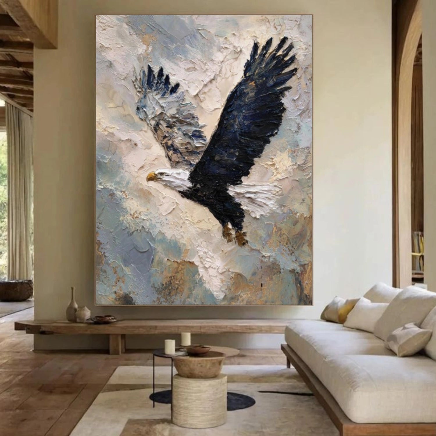 Abstract Animal Bald Eagle Textured Wall Art #AC063