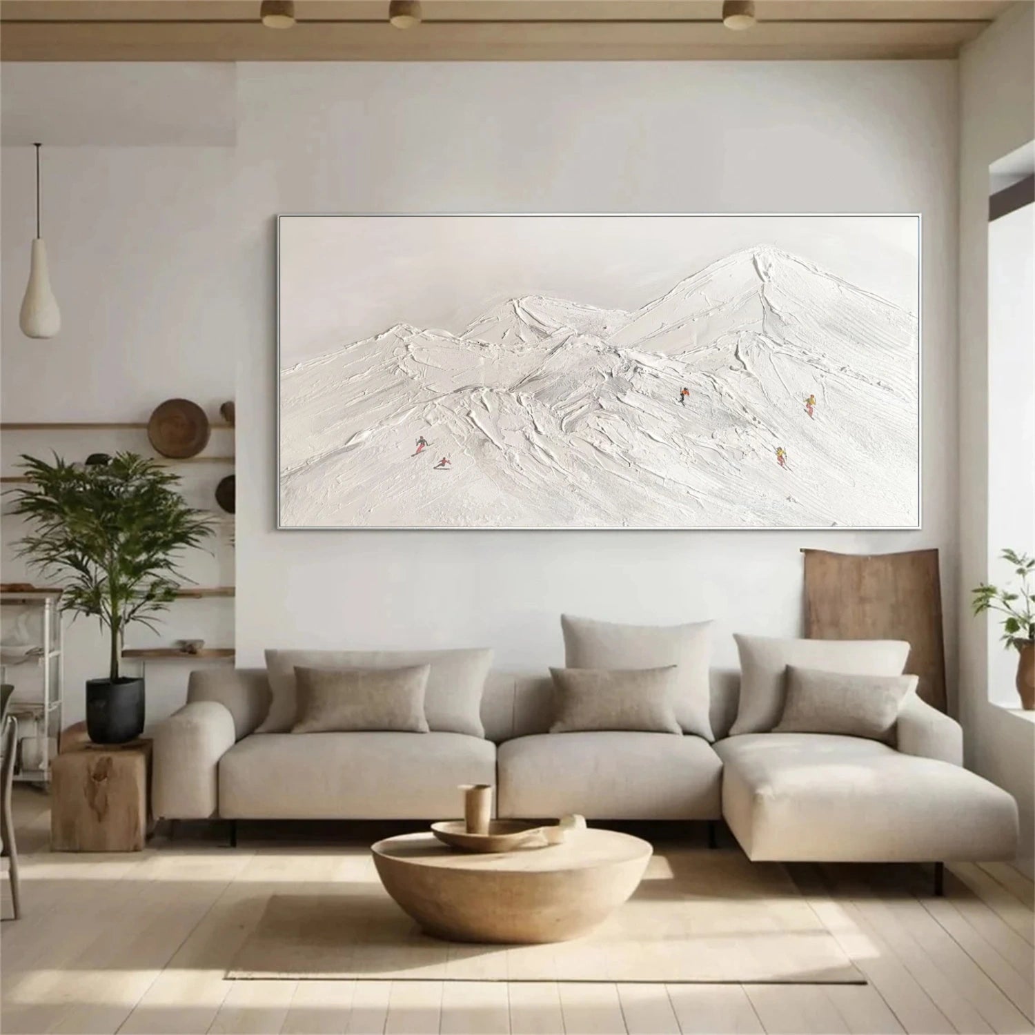 Skiing Sport Textured Wall Art #MS056