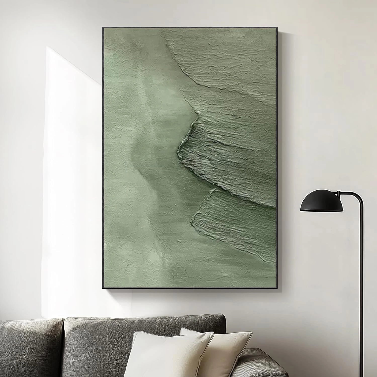 Green Ocean Abstract Textured Wall Art #OP039