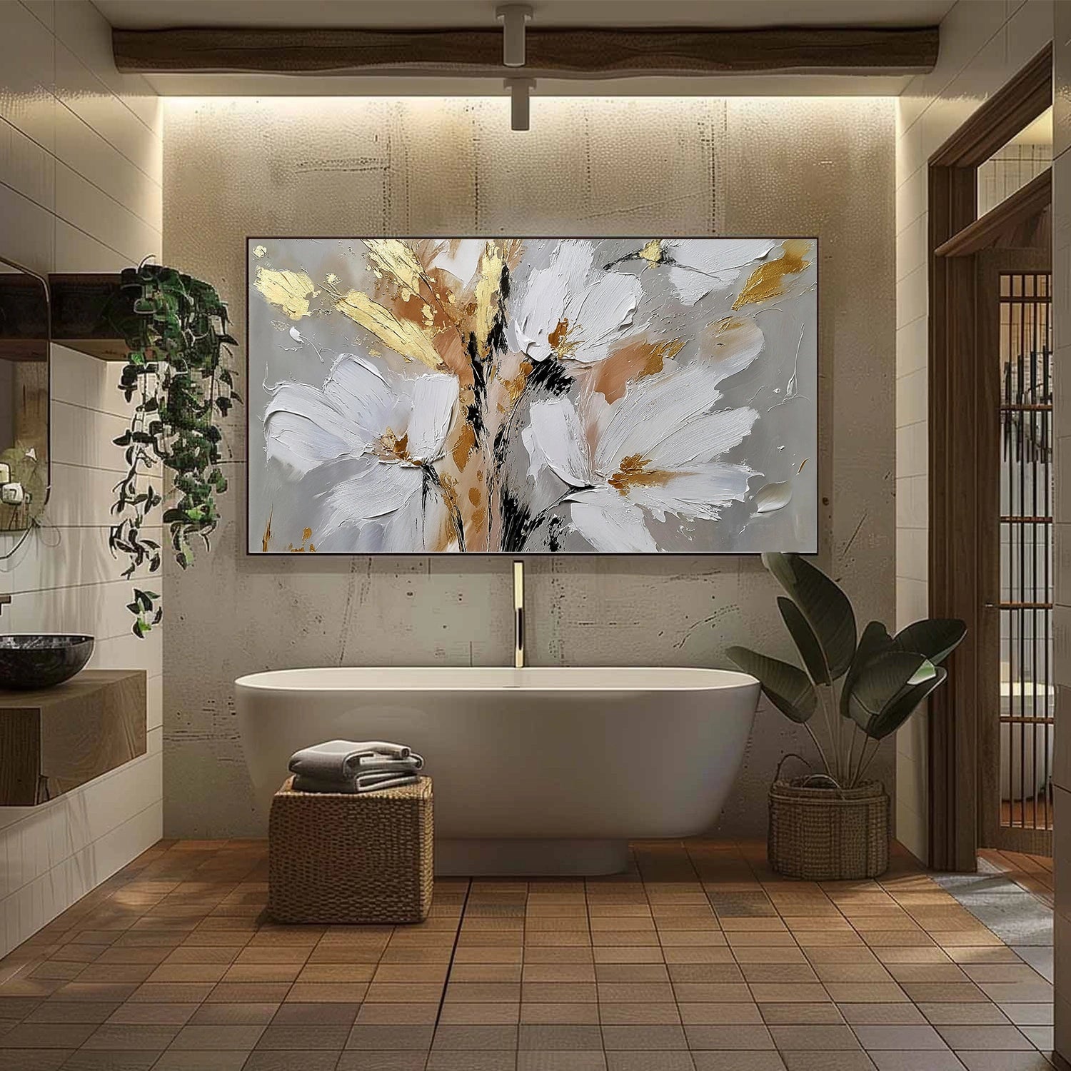Flower Abstract Textured Wall Art #FP170
