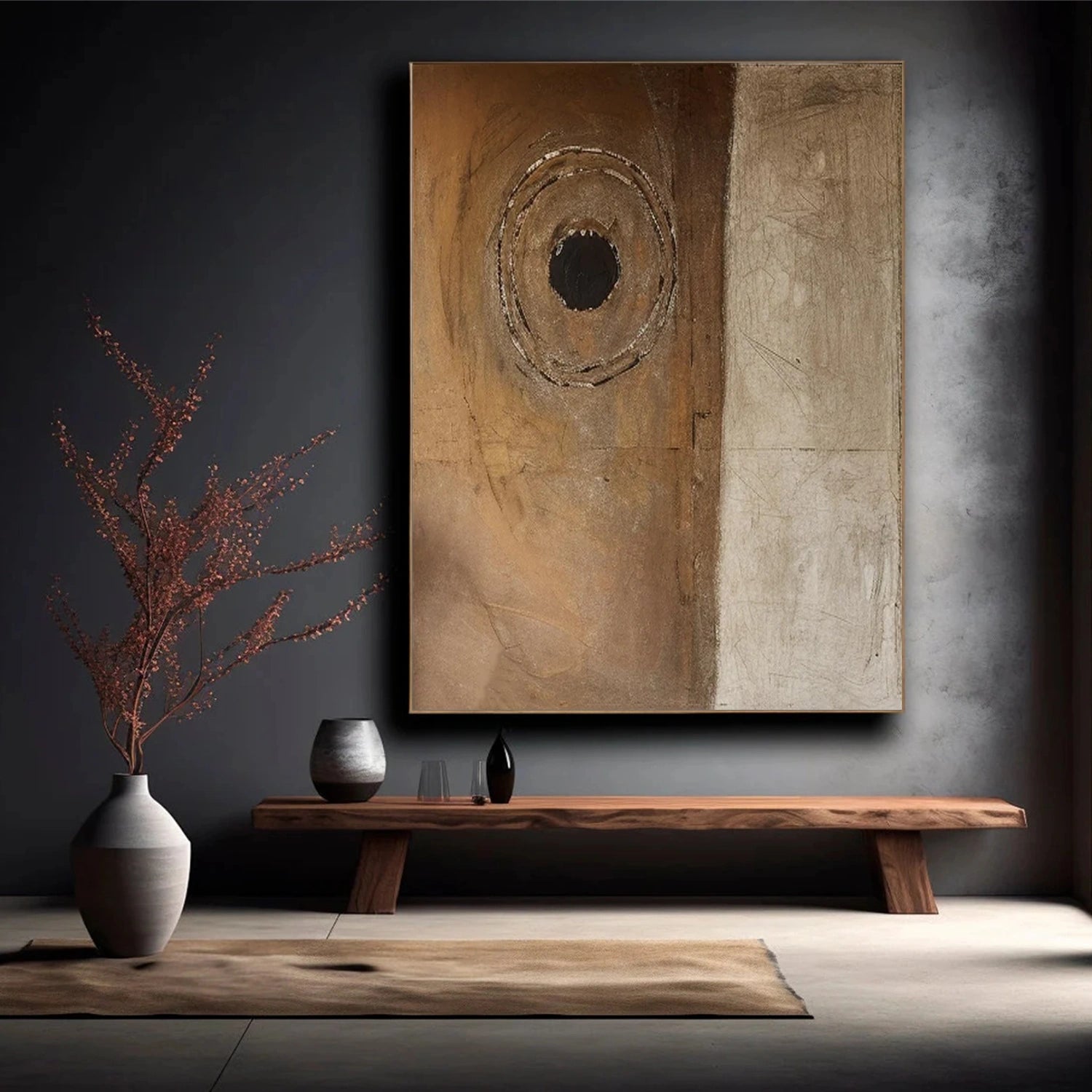 Brown and Beige Wabi Sabi Canvas Art #WS049