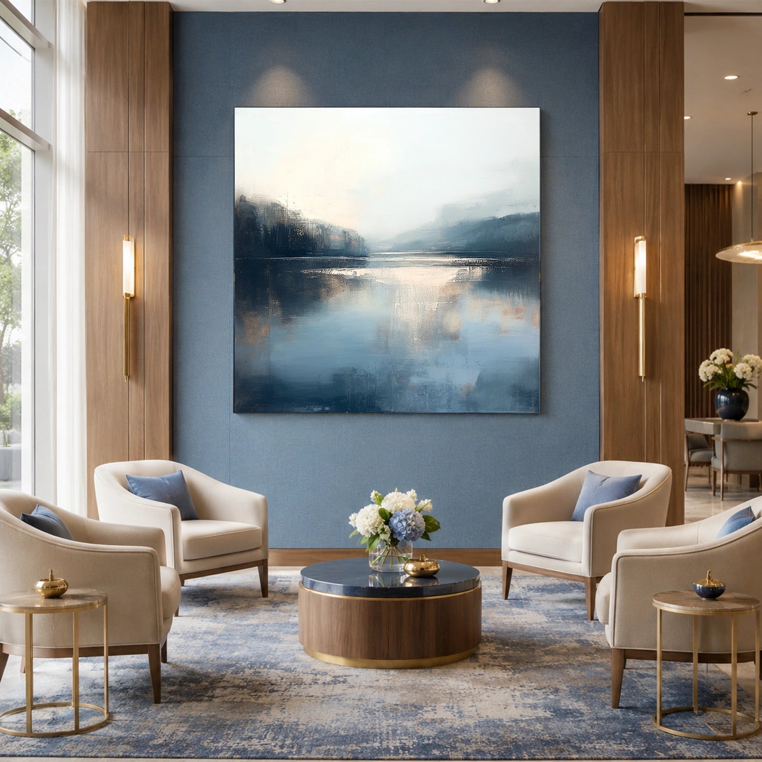 Ocean And Sky Abstract Wall Art #OS178