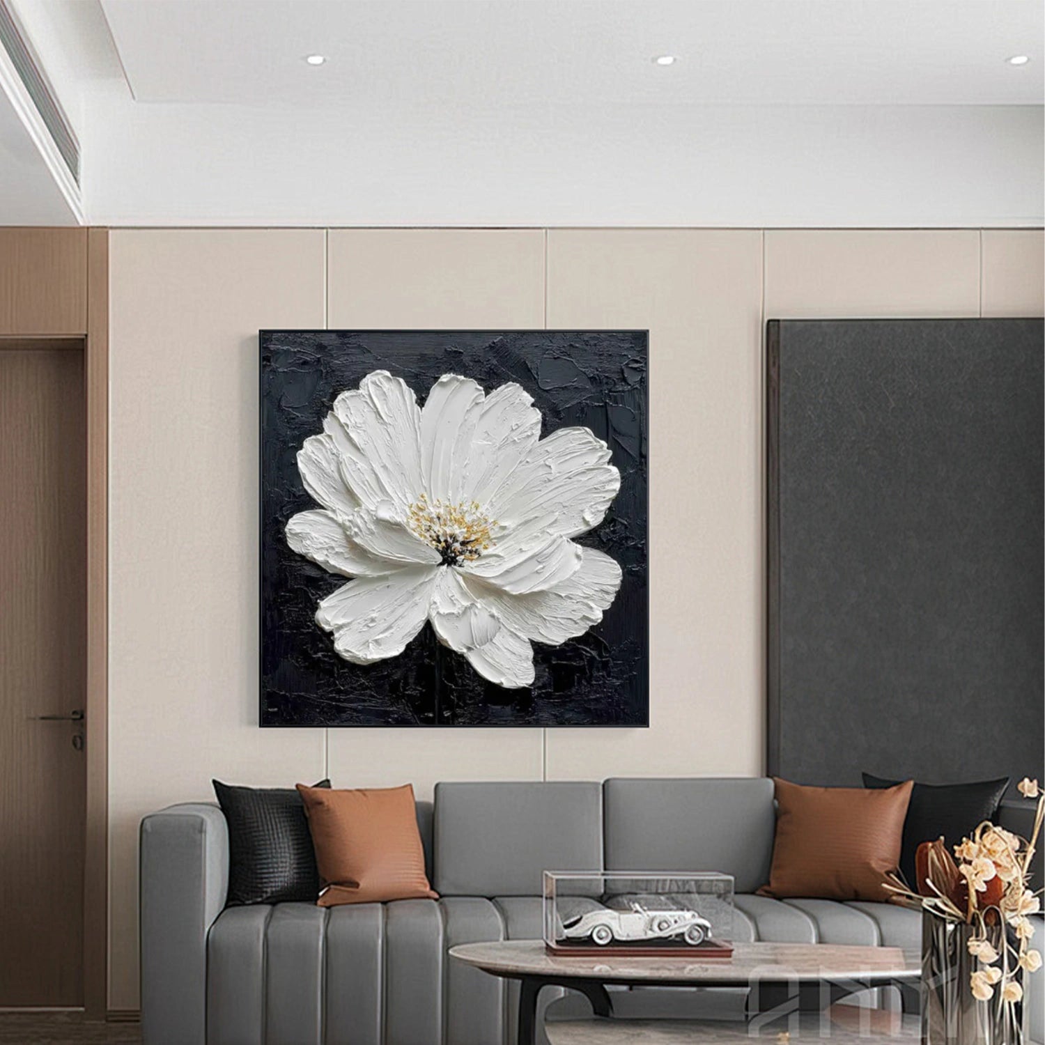 Flower Abstract Textured Wall Art #FP132