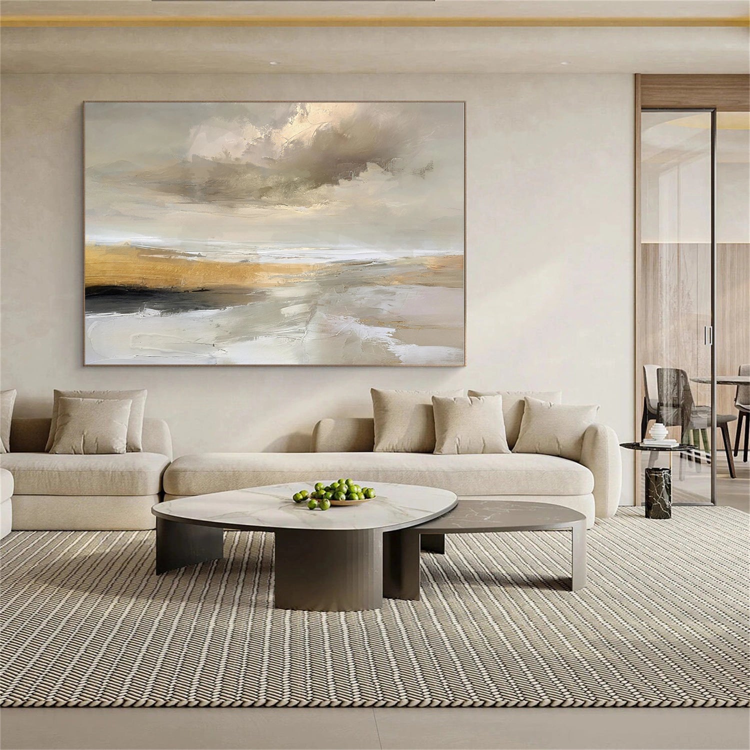 Ocean And Sky Abstract Wall Art #OS124