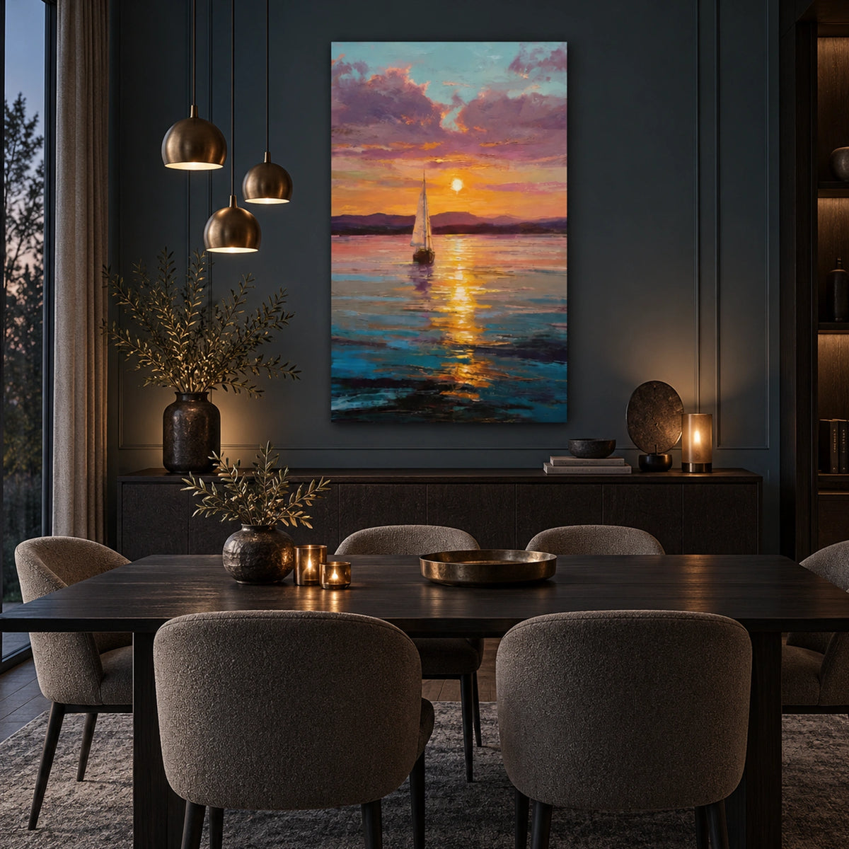 Ocean And Sky Abstract Textured Wall Art #OS214