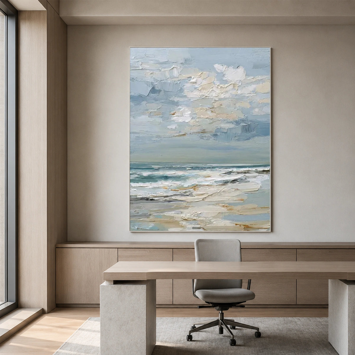 Ocean And Sky Abstract Textured Wall Art #OS203