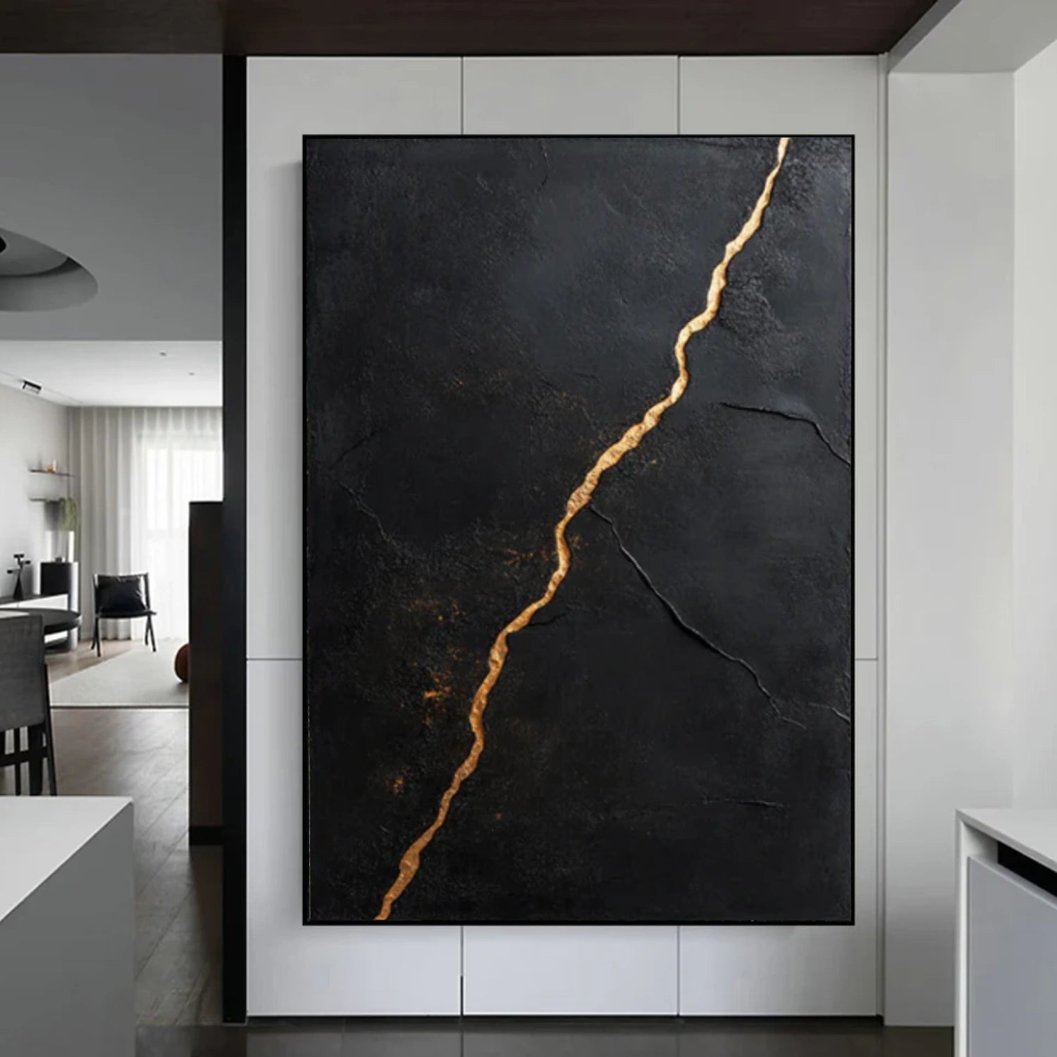 Black Minimalist Canvas Art #MT143