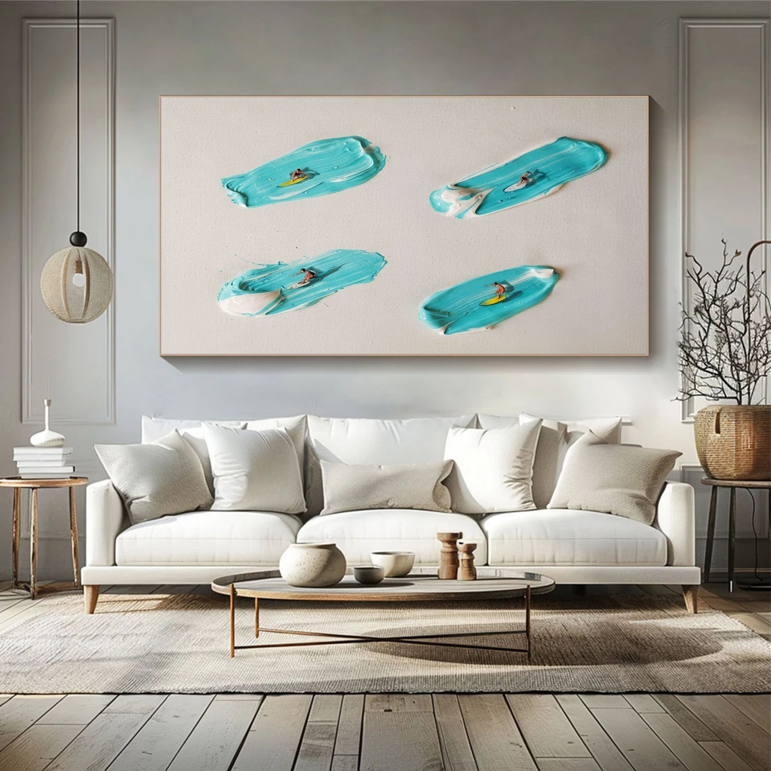 Surfing Sport Textured Wall Art #MS113