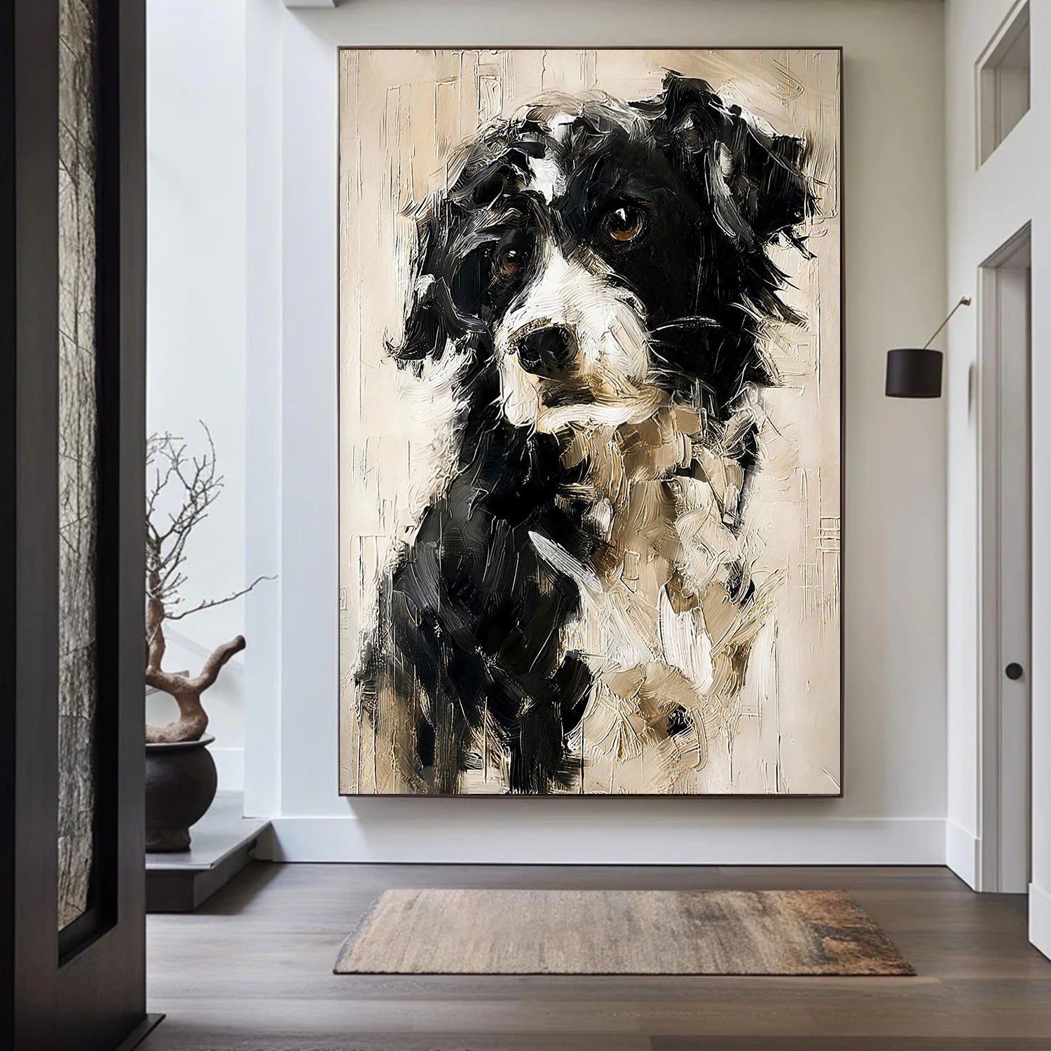 Abstract Animal Dog Textured Wall Art #AC102