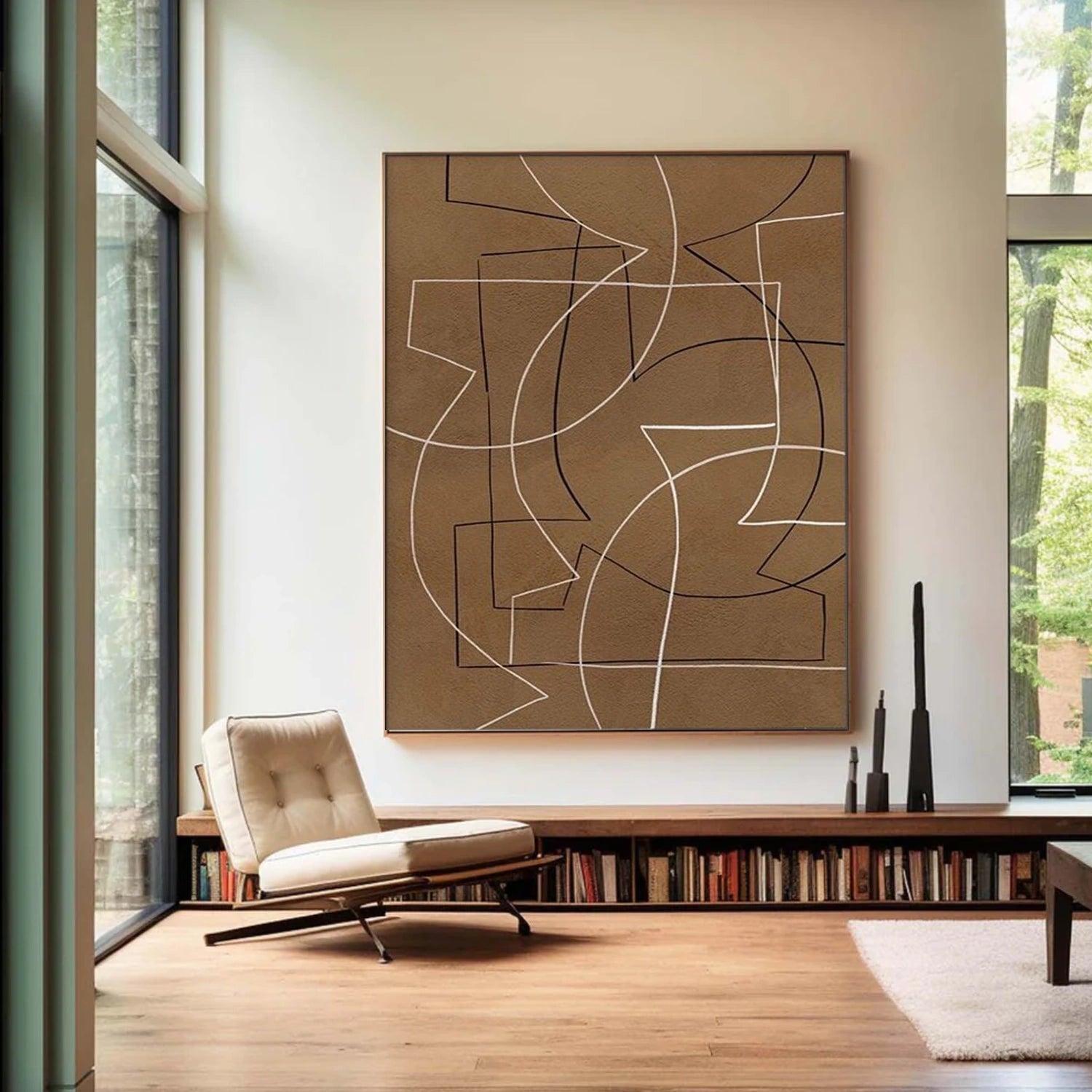 Brown Minimalist Canvas Art #MT148