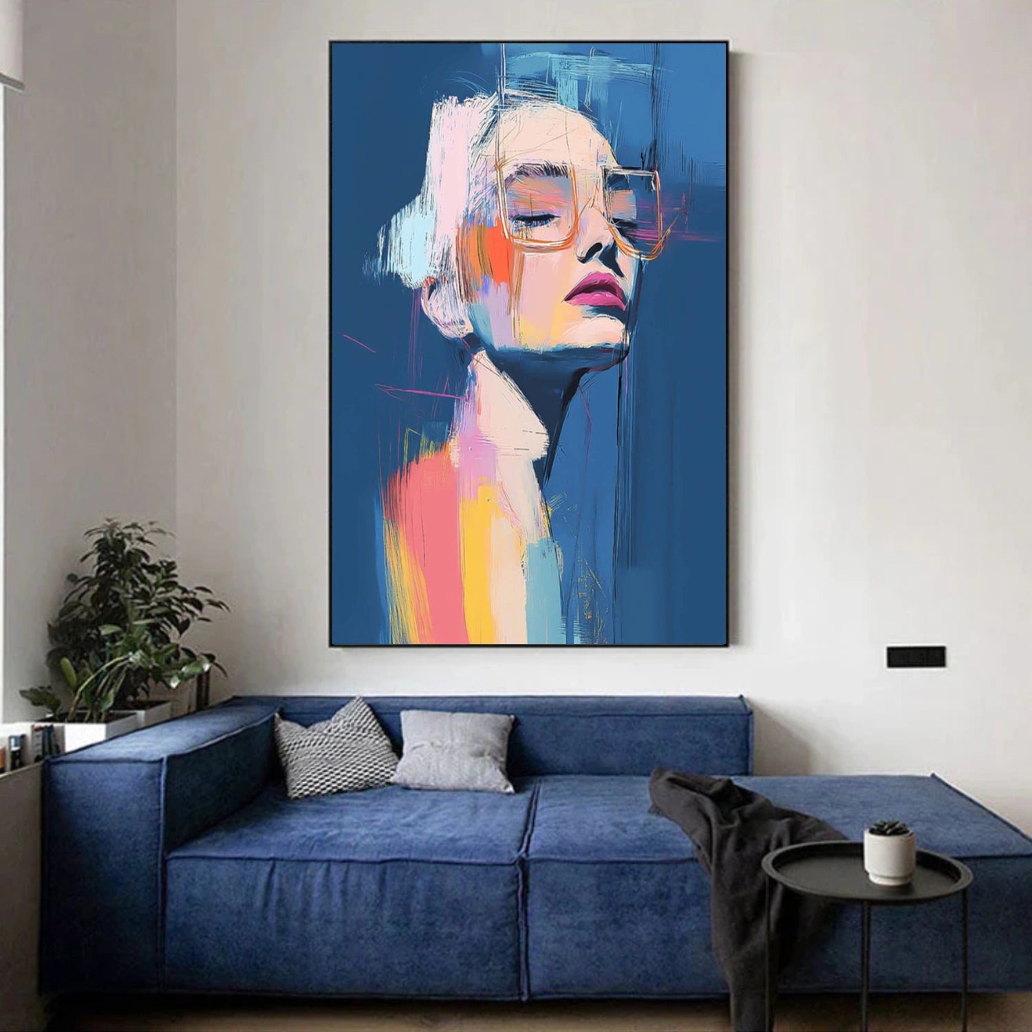 Abstract Portrait Canvas Art #AE105