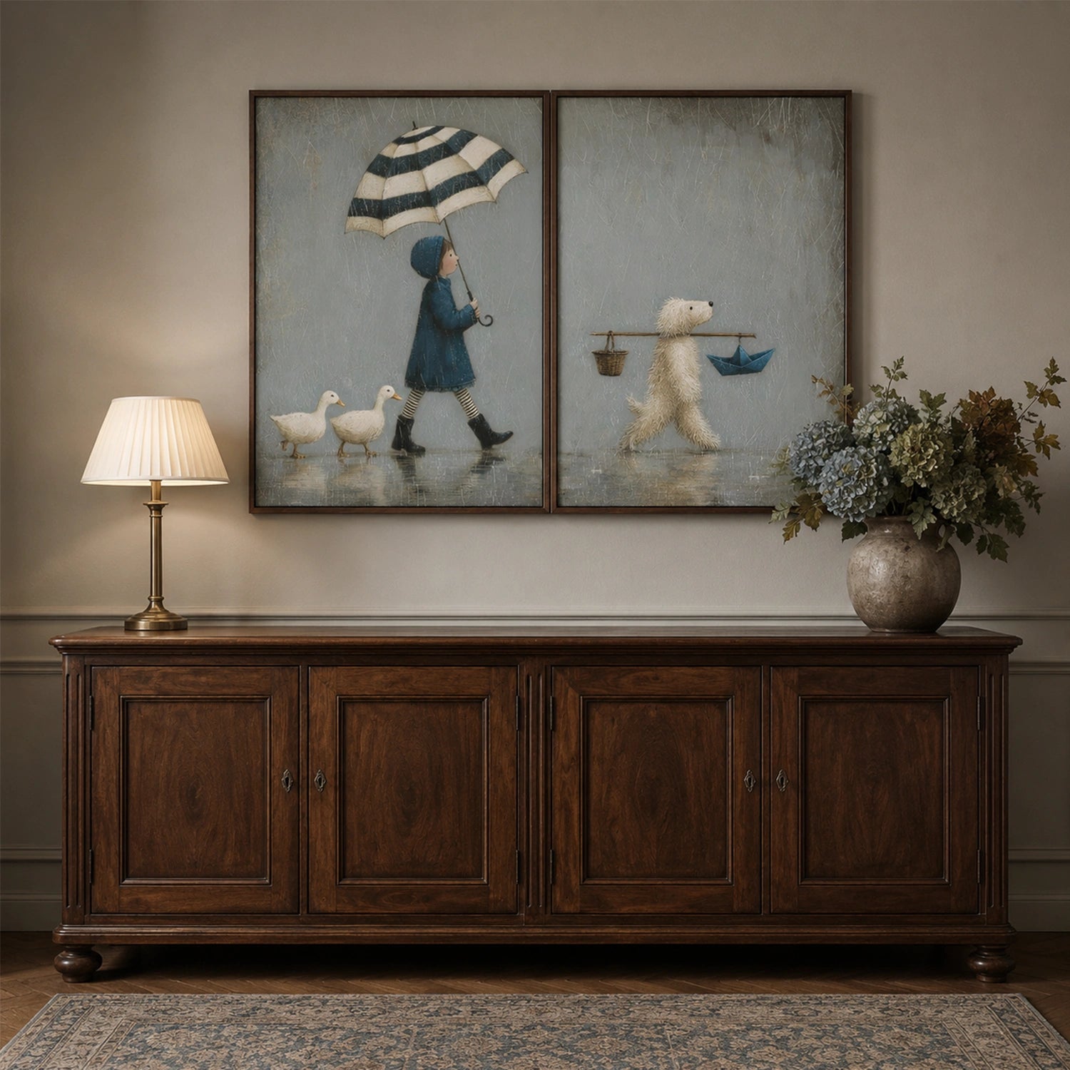 Abstract Portrait Canvas Art Set of 2 #AE168