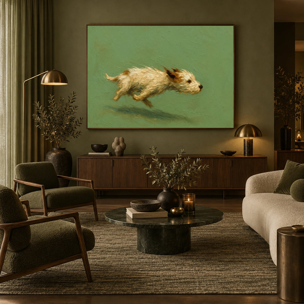 Abstract Animal Dog Textured Wall Art #AC162