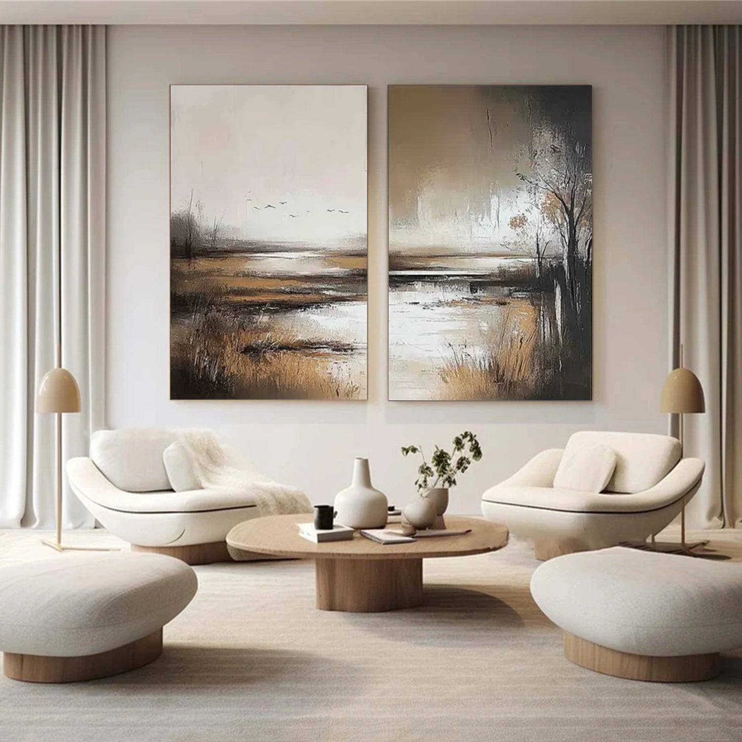Abstract Canvas Wall Art Set of 2 #AP227
