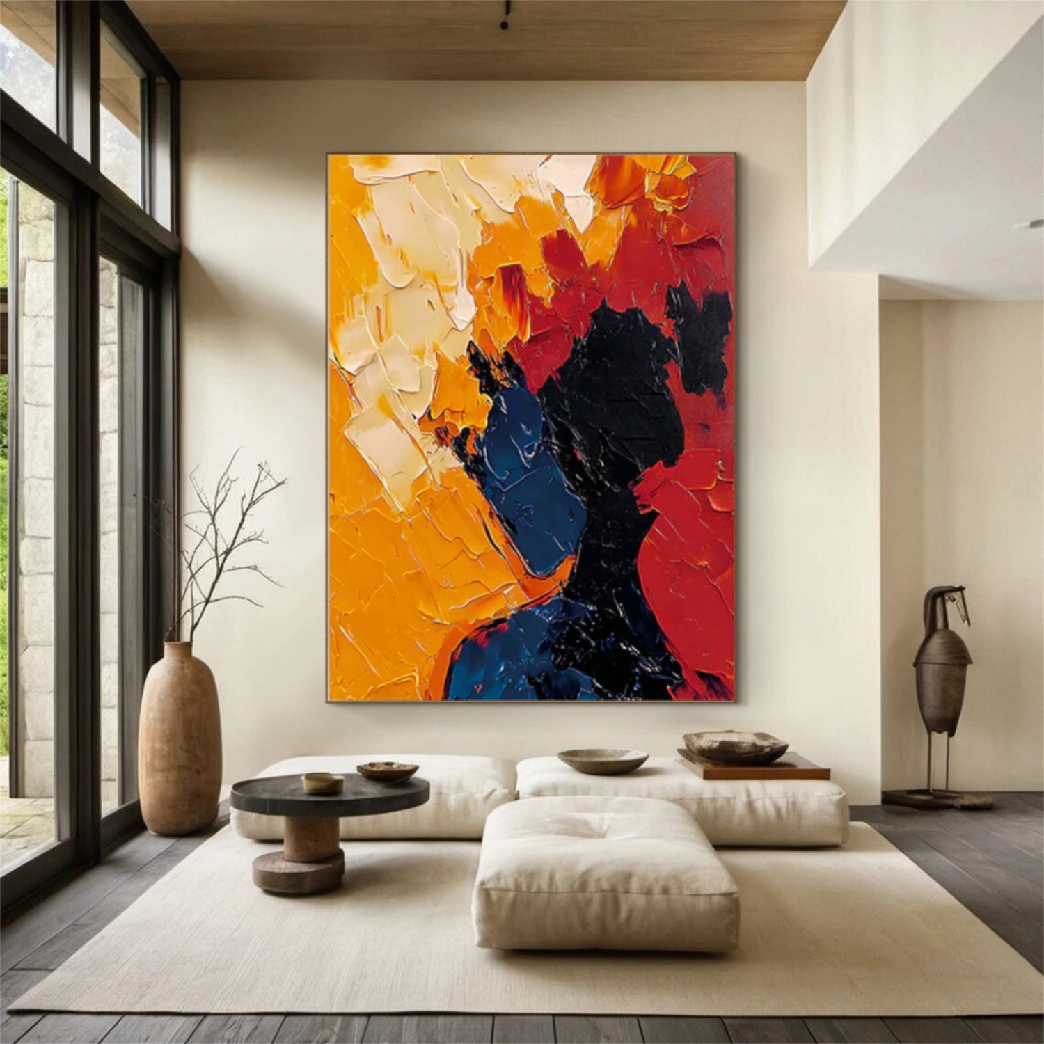 Abstract Portrait Textured Canvas Art #AE042