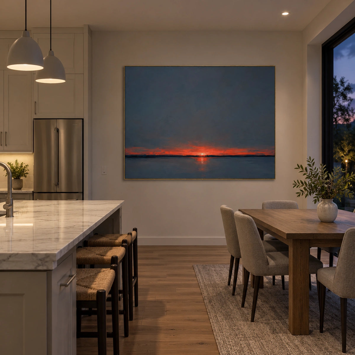 Ocean And Sky Abstract Wall Art #OS233