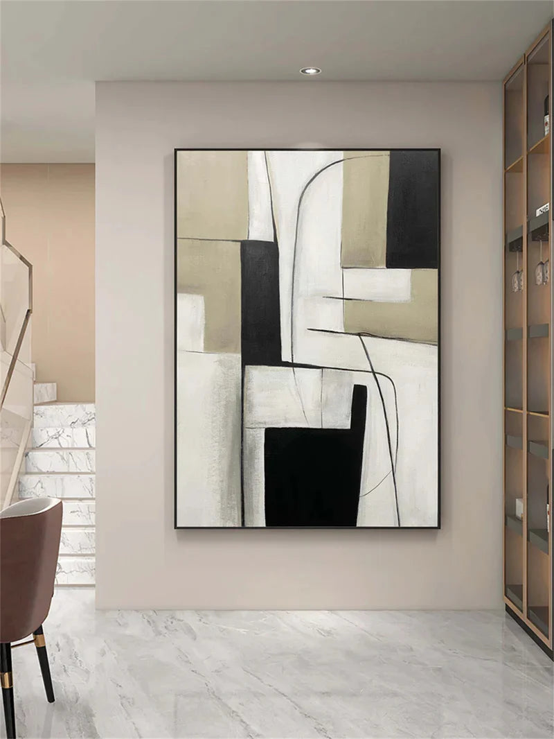 White and Black Minimalist Canvas #MT112